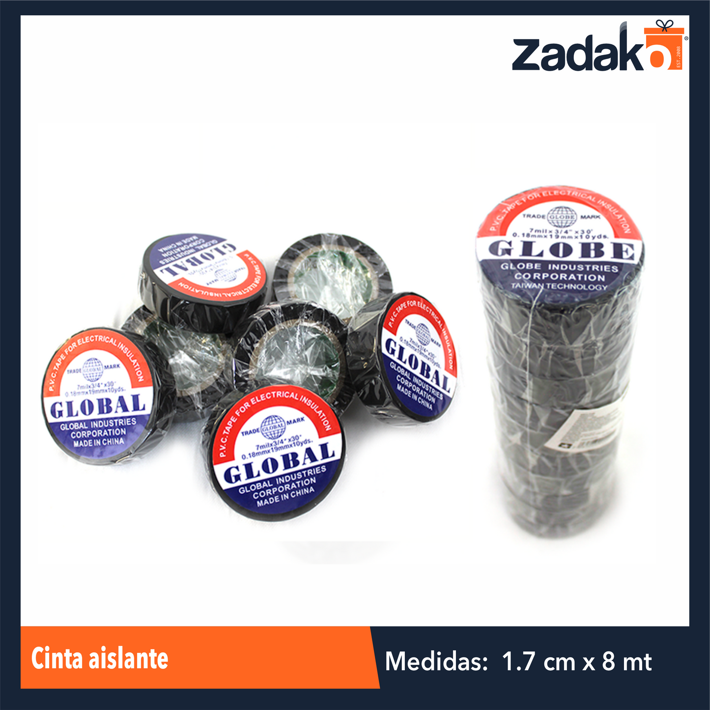 GPM-8637 CINTA AISLANTE 18 MTS CON 10 PZ O CAJA CON 30 PQTS