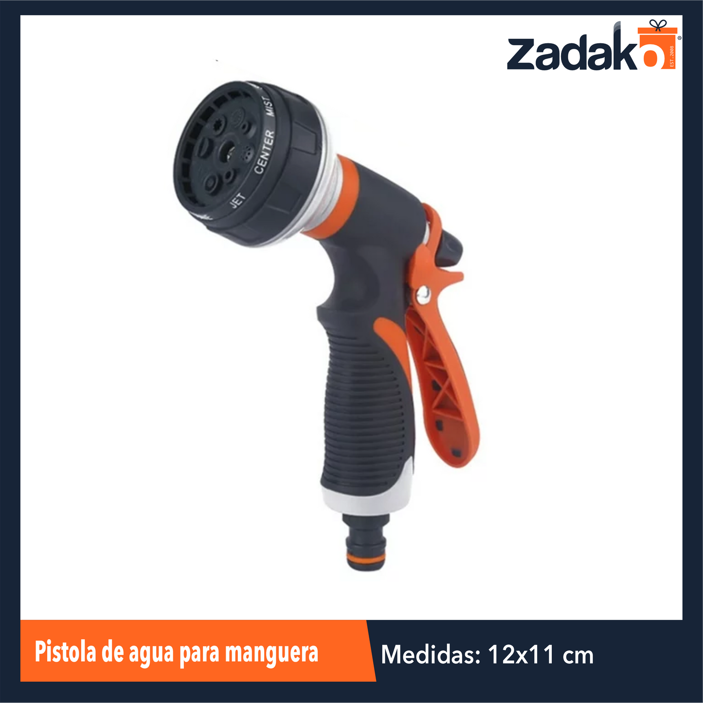 ZF-0296 PISTOLA DE AGUA PARA MANGUERA CON 1 PZ O CAJA CON 75 PZS