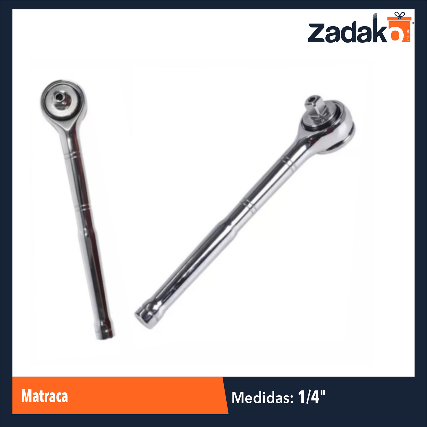 ZF-0358 MATRACA DE 1/4 DE PULGADA CON 1 PZ O CAJA CON 150 PZS