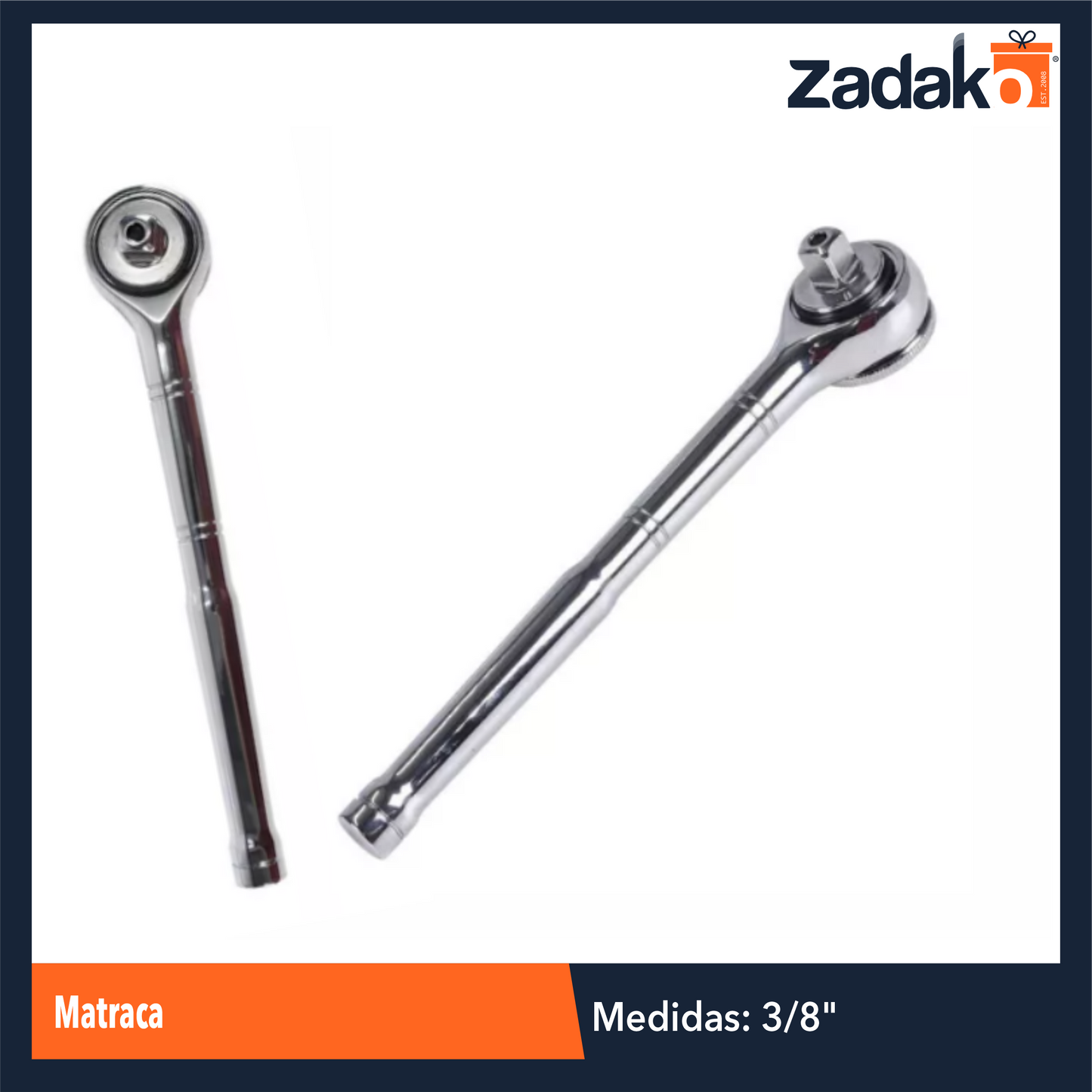 ZF-0359 MATRACA DE 3/8 DE PULGADA CON 1 PZ O CAJA CON 80 PZS