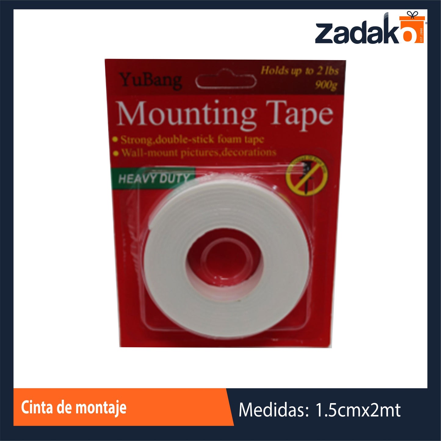 ZF-0274 HFY-10609 CINTA DE MONTAJE CON 1 PZ O CAJA CON 288 PZS