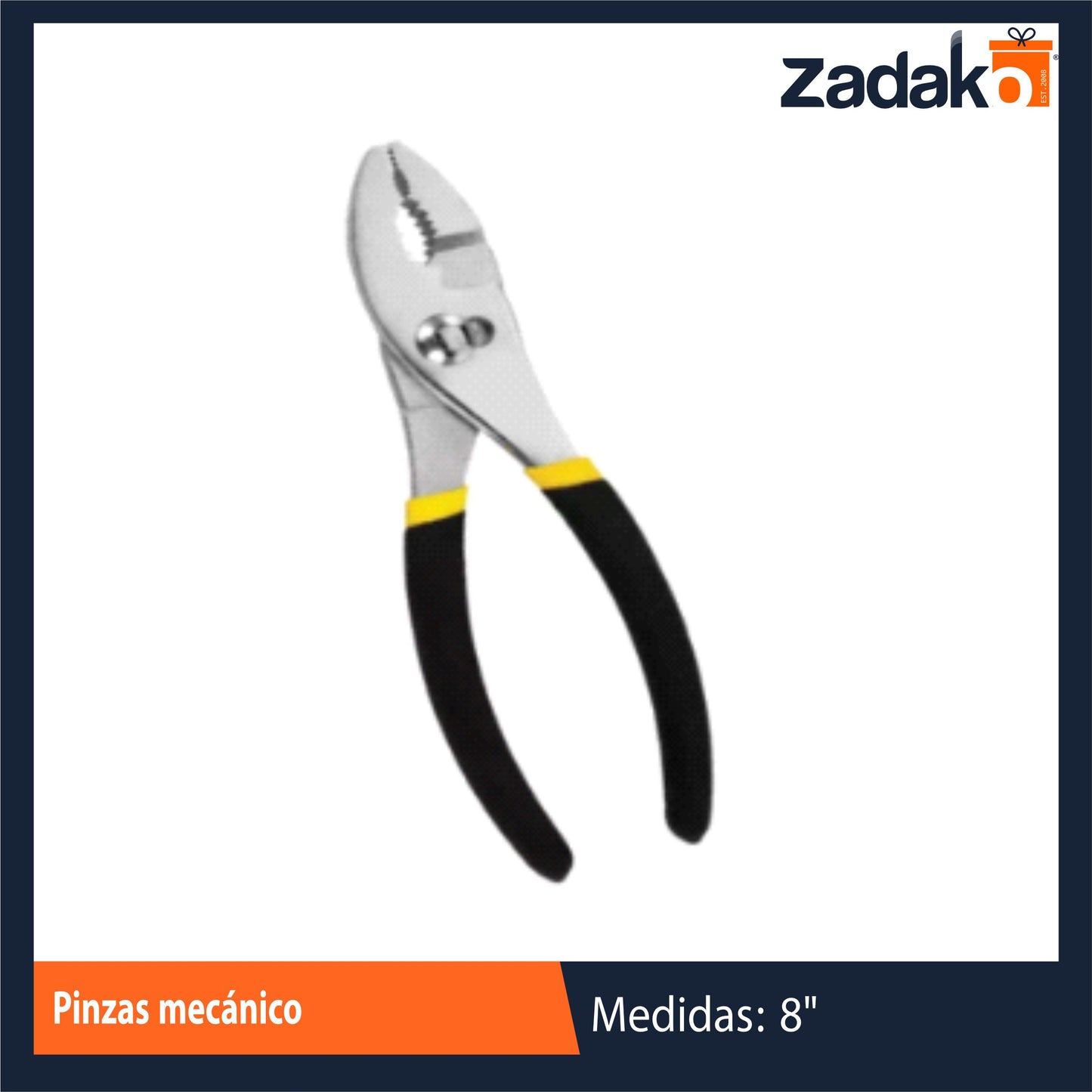ZF-0365 PINZAS MECÁNICO DE 8 PULGADAS CON 1 PZ O CAJA CON 120 PZS