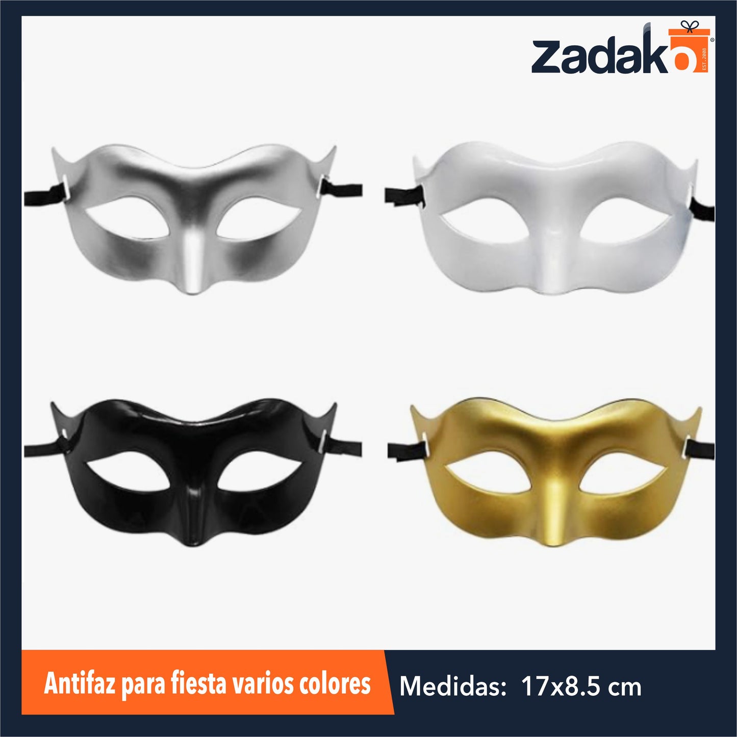 ZFI-0104 ANTIFAZ PARA FIESTA VARIOS COLORES CON 1 PZ O CAJA CON 1200 PZS