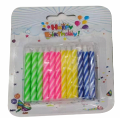 N-GPM-7847 GPM-7847 ZFI-0106 VELAS DE COLORES CON 1 PZ O CAJA CON 720 PZS