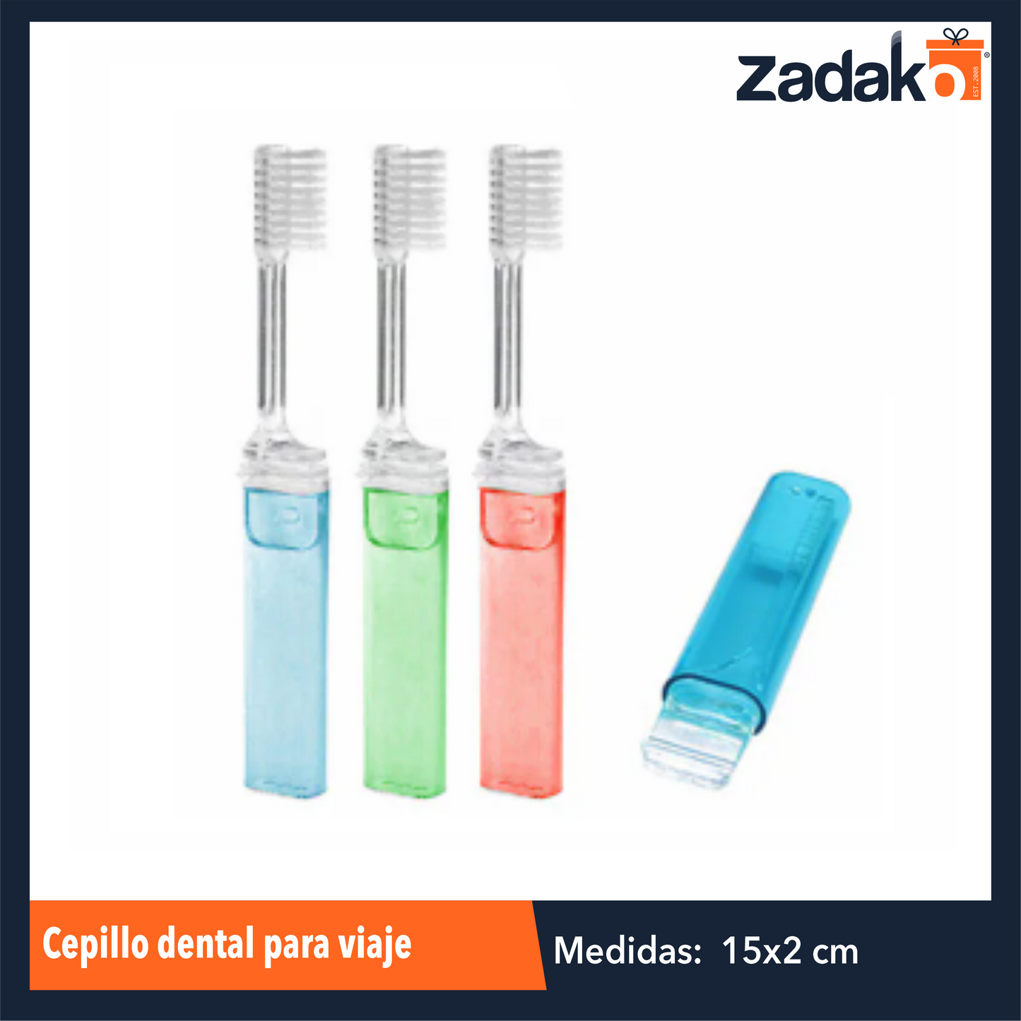 ZH-0072 CEPILLO DENTAL PARA VIAJE CON 24 PIEZAS O CAJA CON 30 PQTS