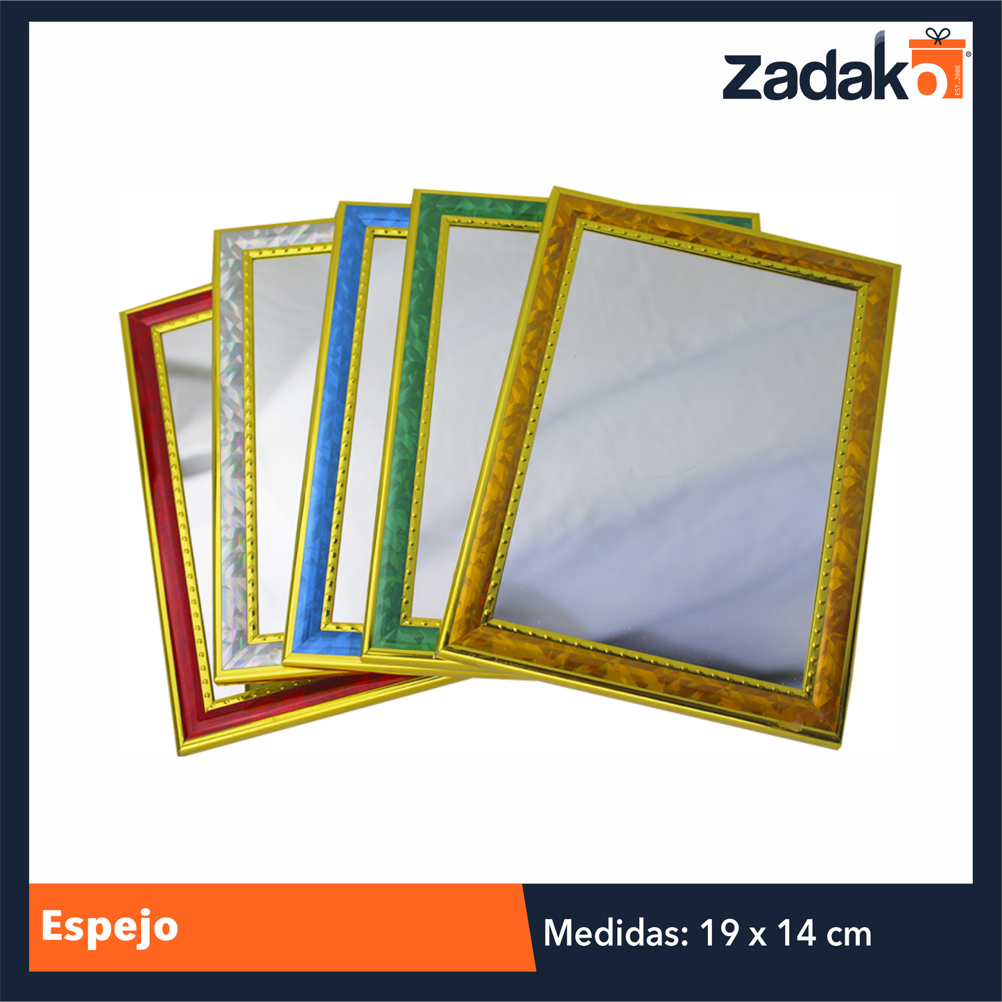 ZH-0105 ESPEJO 19x14 CM, CON 1 PZ O CAJA CON 150 PZS