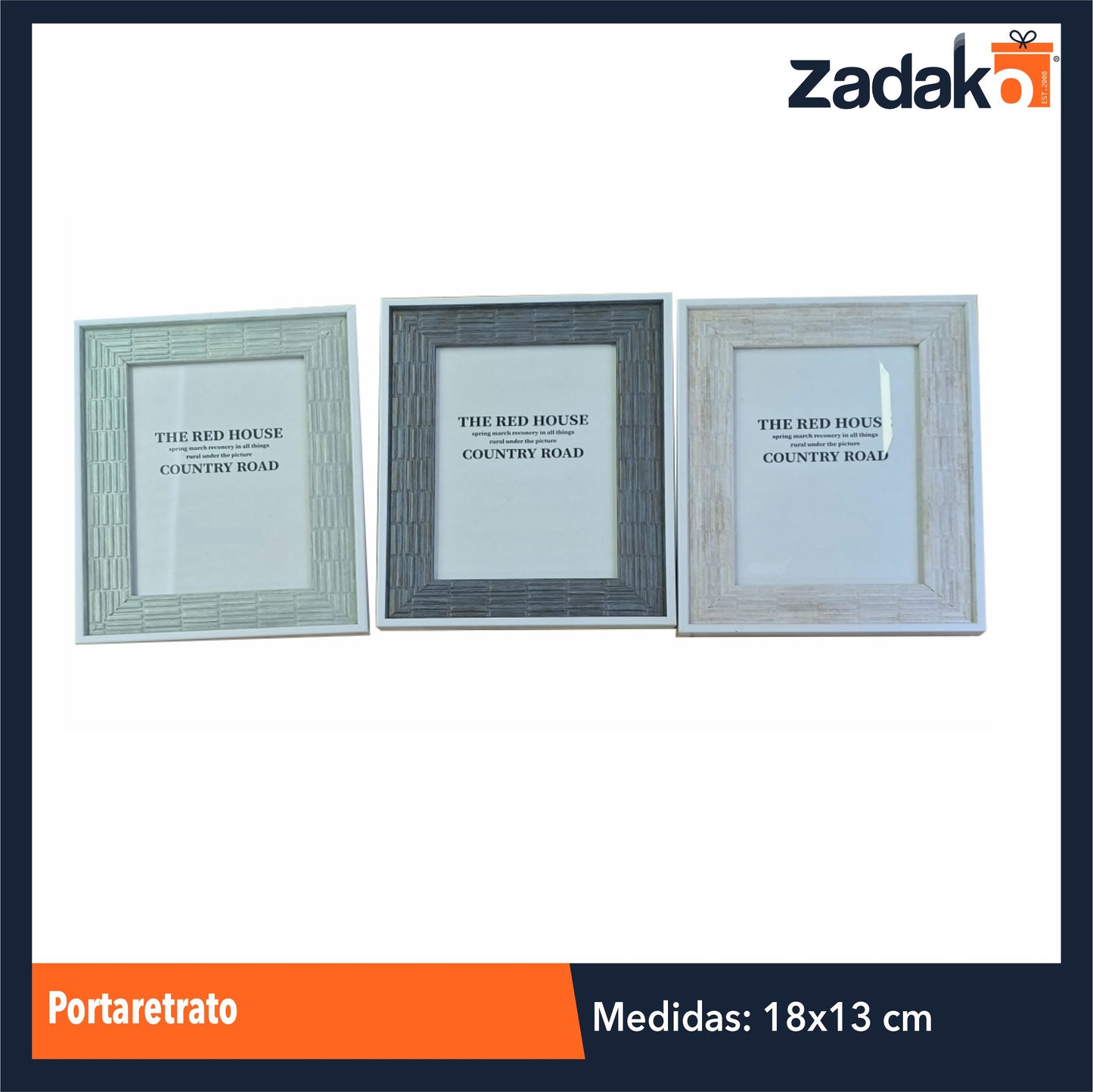 ZH-0215 HFY-10470 PORTARETRATO DE 13x18 CM CON 1 PZ O CAJA CON 72 PZS