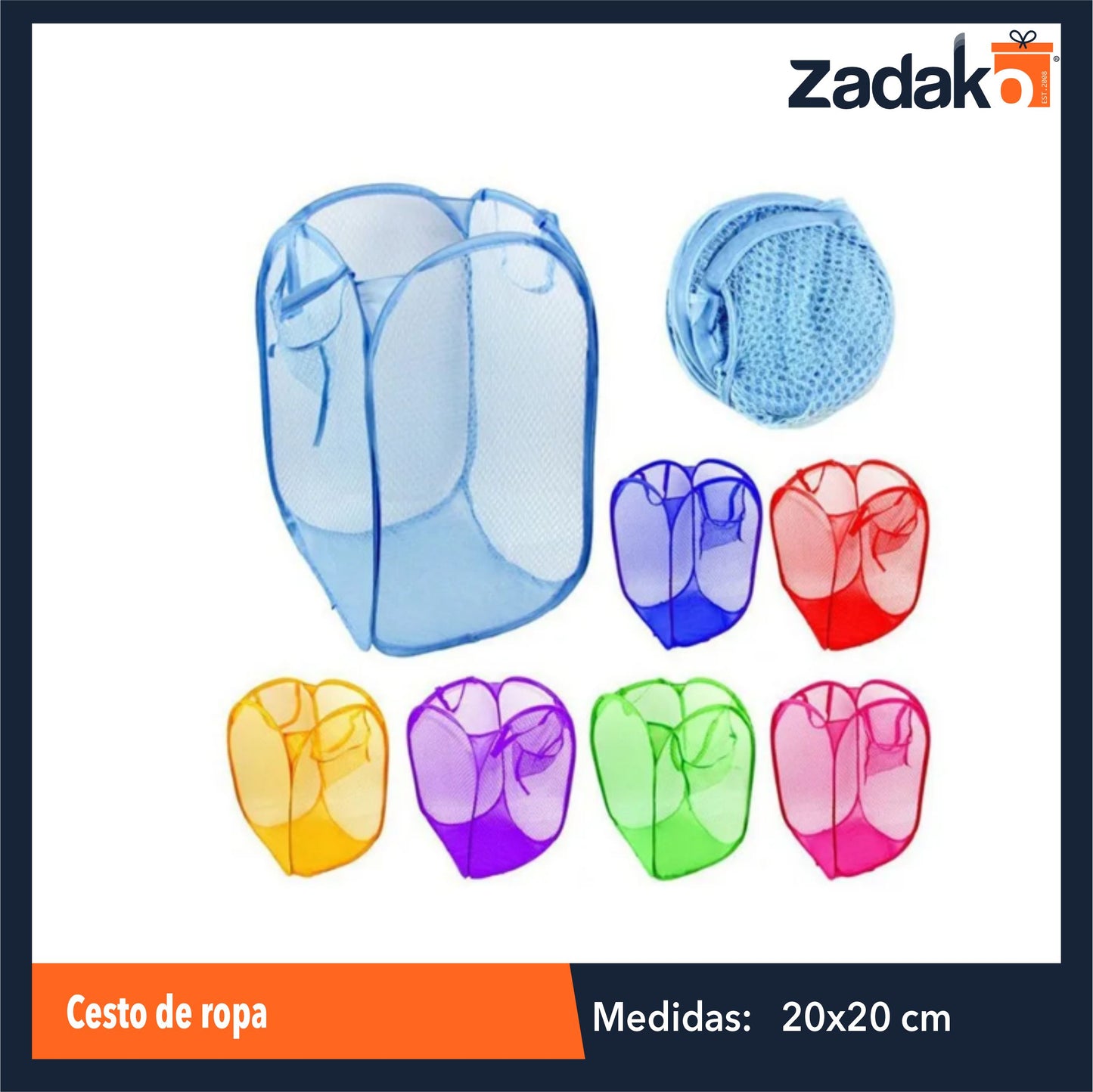 ZH-0357 CESTO DE ROPA 20 x 20 CM  CON 1PZ O CAJA CON 120 PZS