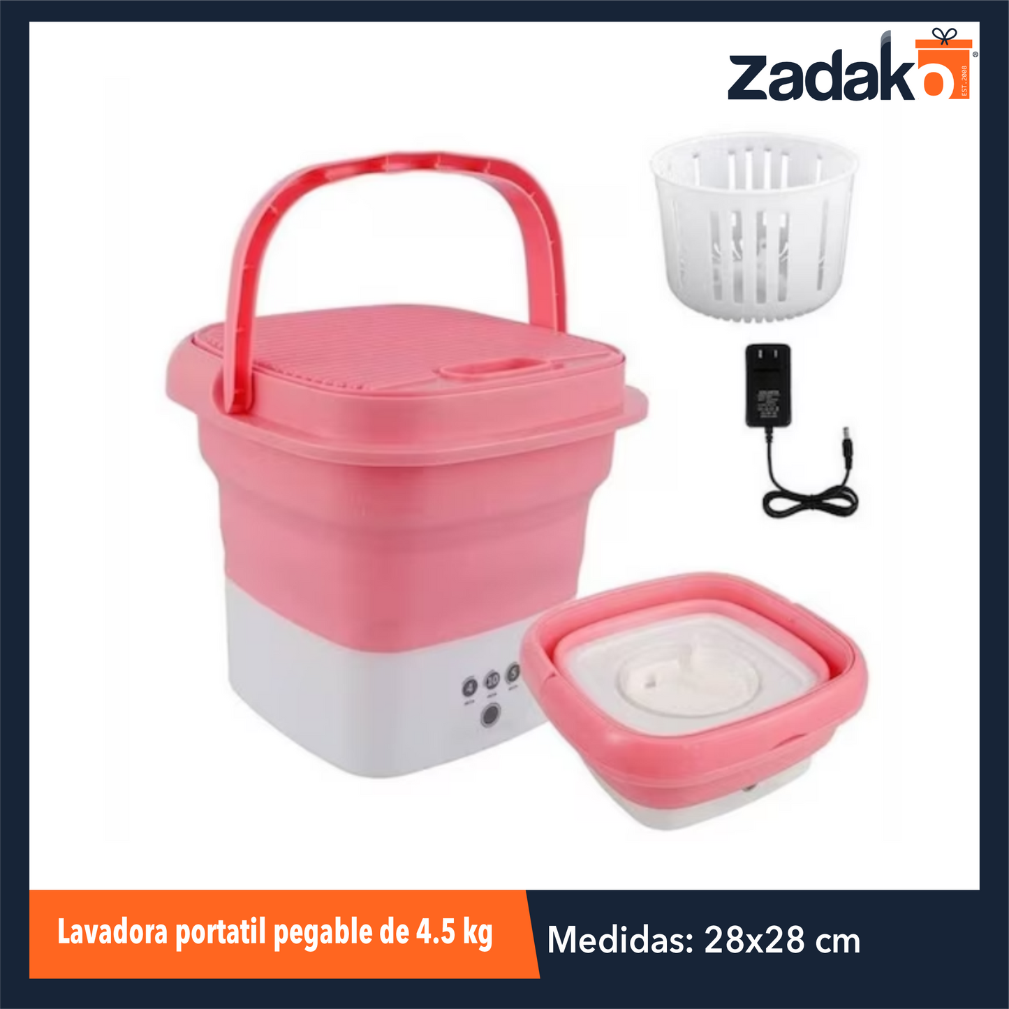 ZH-2010 LAVADORA PORTATIL PEGABLE DE 4.5 KG CON 1 PZ O CAJA CON 8 PZS