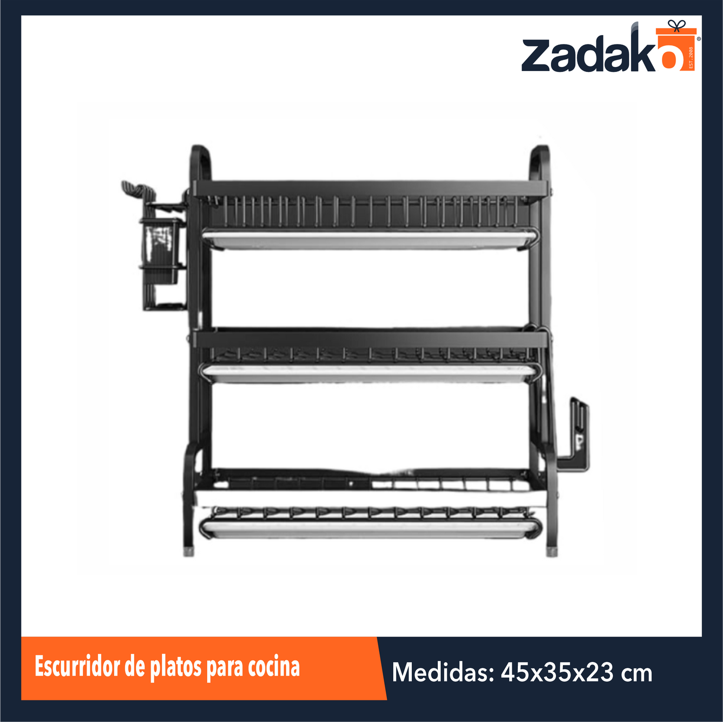 ZH-2182 ESCURRIDOR DE PLATOS PARA COCINA DE 43x60x23.5 CM CON 1 PZ O CAJA CON 10 PZS