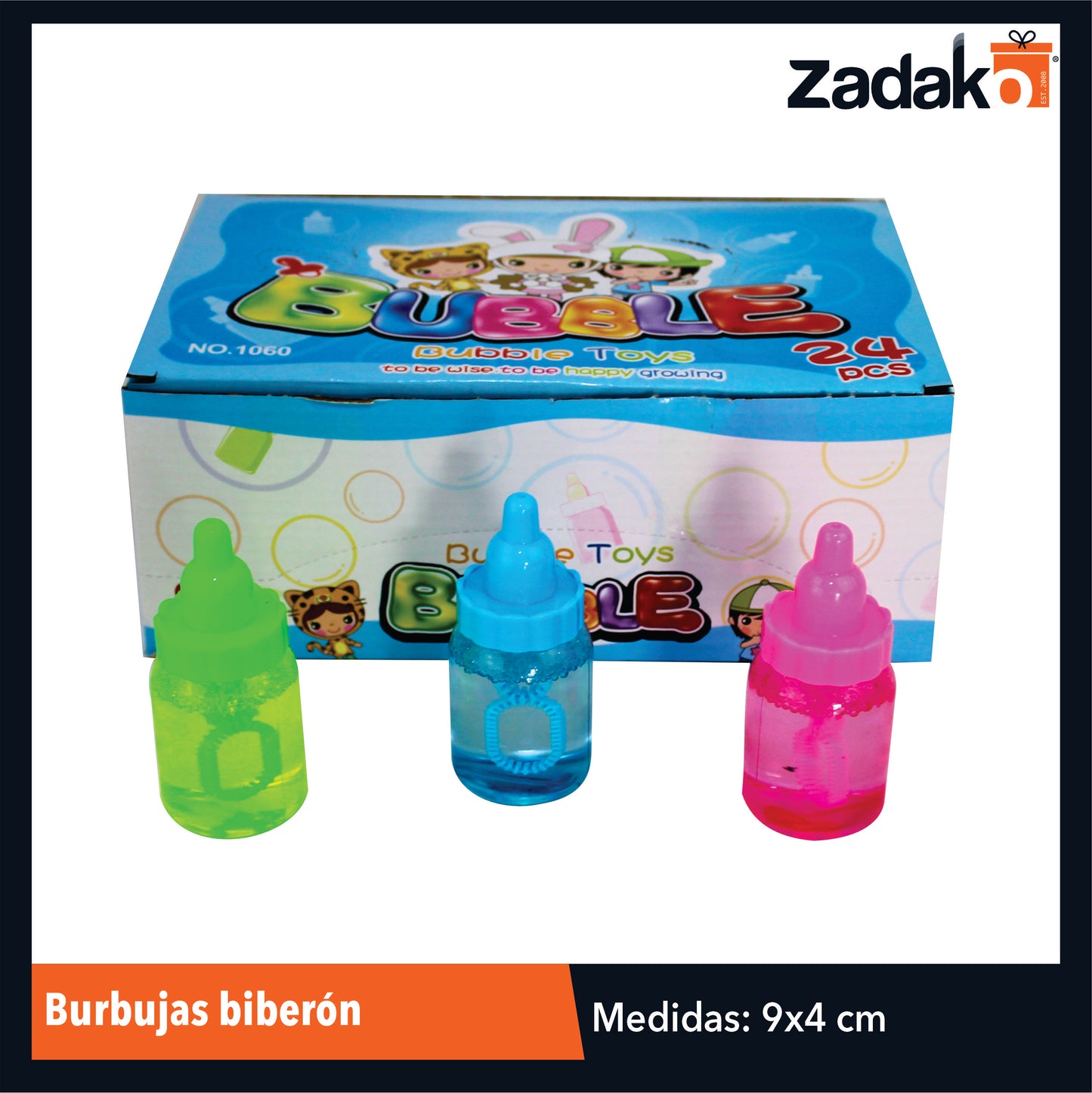 GPM-0595 ZJ-0032 BURBUJAS BIBERON CON 24 PZS O CAJA CON 18 PQTS