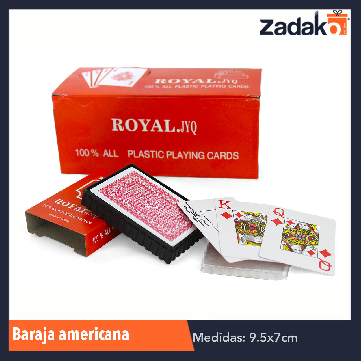 ZJ-0039 BARAJA AMERICANA PLASTICA, CON 12 PZS, O CAJA CON 12 PQTS