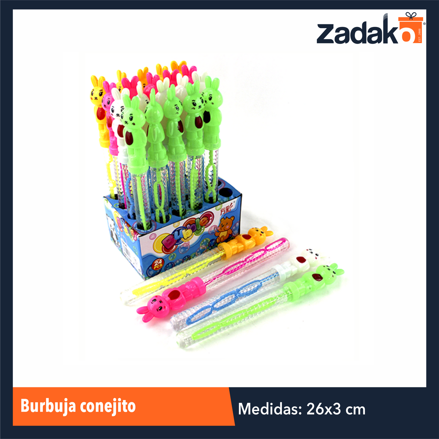 ZJ-0461 BURBUJA CONEJITO CON 24 PZS O CAJA CON 12 PQTS
