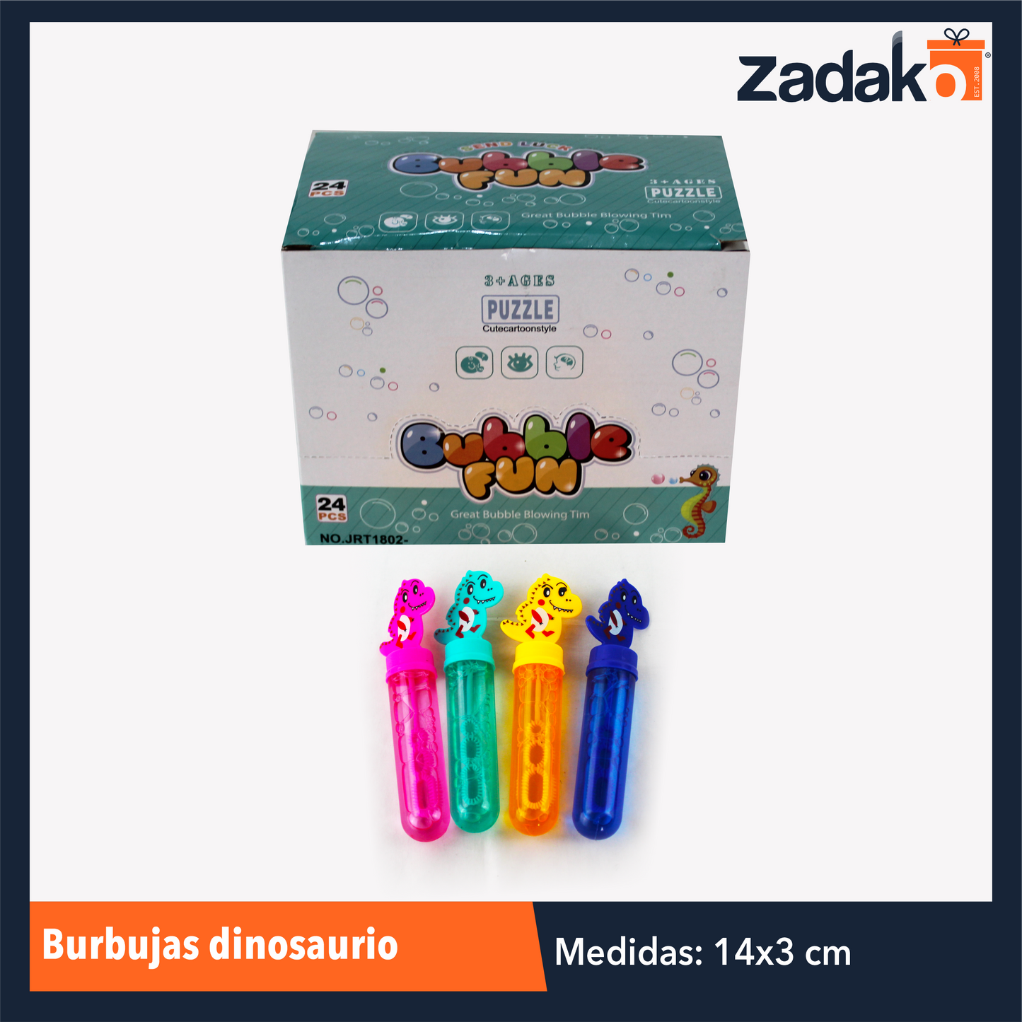 ZJ-1271 BURBUJAS DINOSAURIO CON 24 PZS O CAJA CON 18 PQTS
