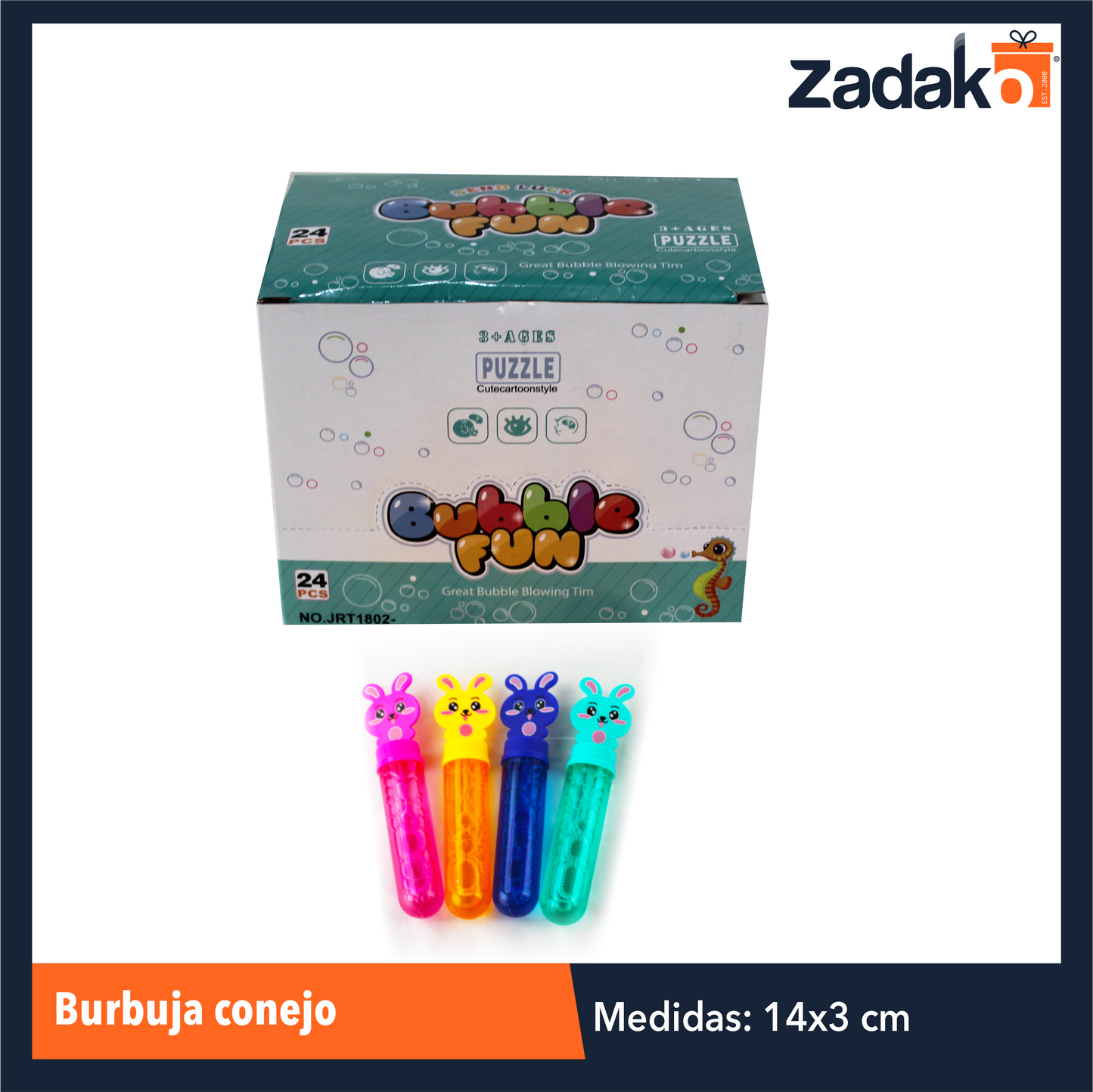 ZJ-1273 BURBUJA CONEJO CON 24 PZS O CAJA CON 18 PQTS