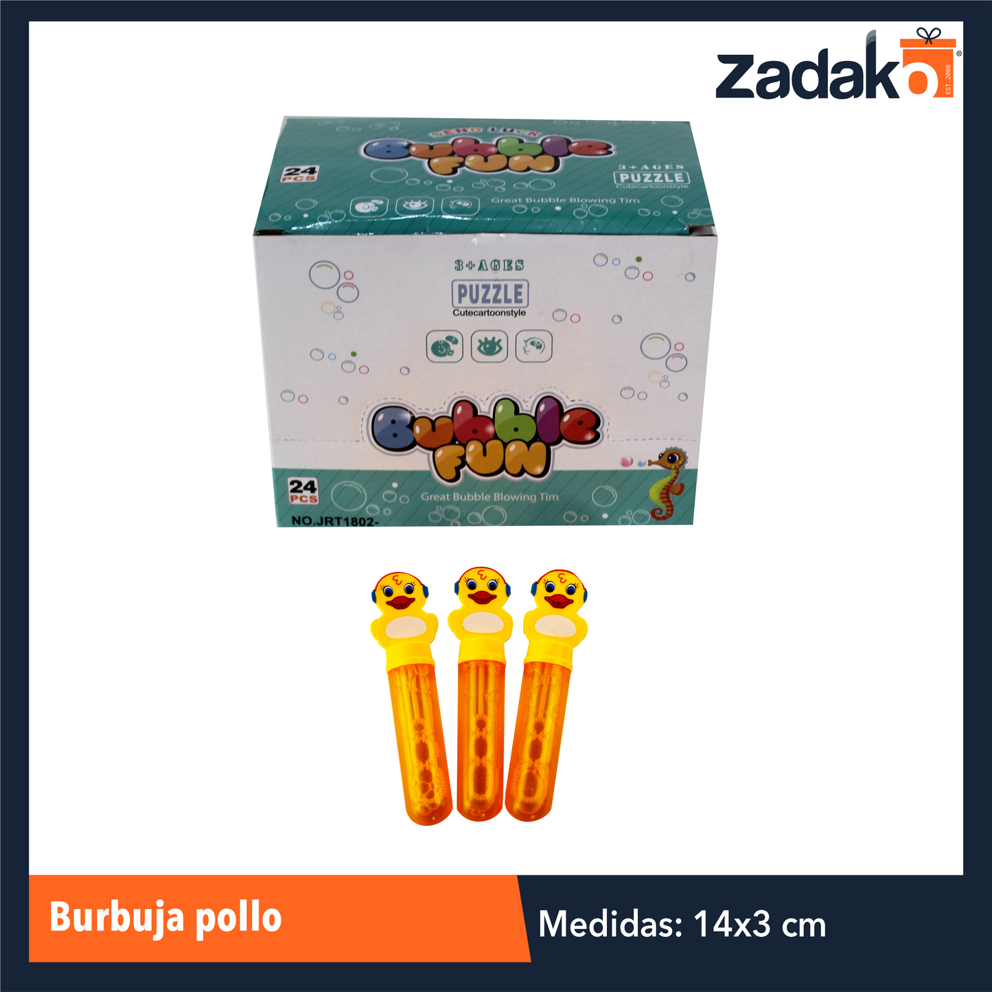 ZJ-1277 BURBUJA POLLO CON 24 PZS O CAJA CON 18 PQTS