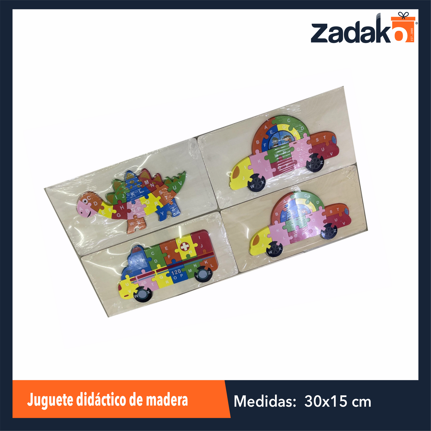 ZJ-1375 JUGUETE DIDACTICO TRIDIMENSIONAL DE MADERA DE 30x15x0.5 CM CON 1 PZ O CAJA CON 160 PZS