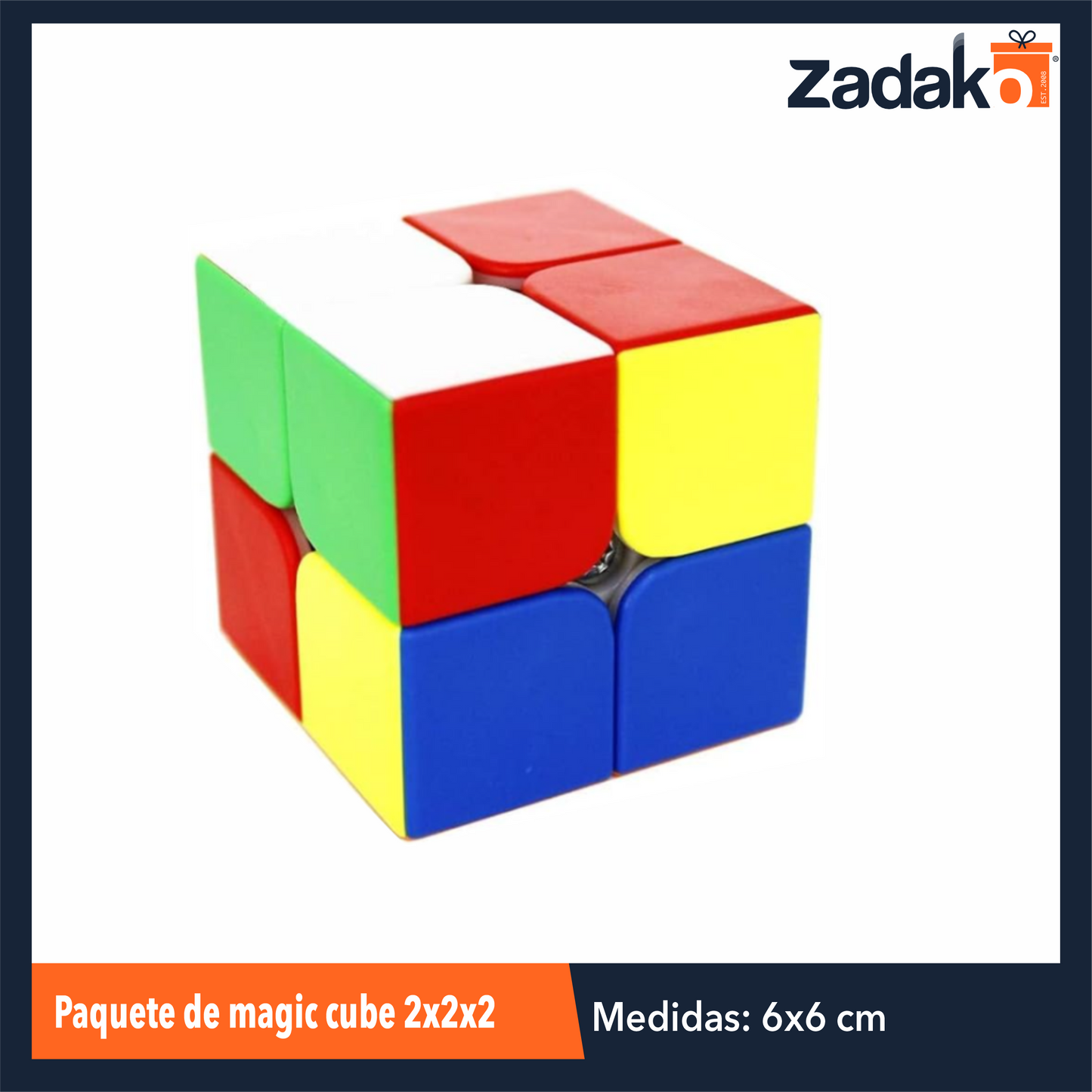 GPM-0578 ZJ-1433 PAQUETE DE MAGIC CUBE CUBO RUBIK DE 2X2X2 CON 6 PZ POR PAQUETE O CAJA 48 PQTS