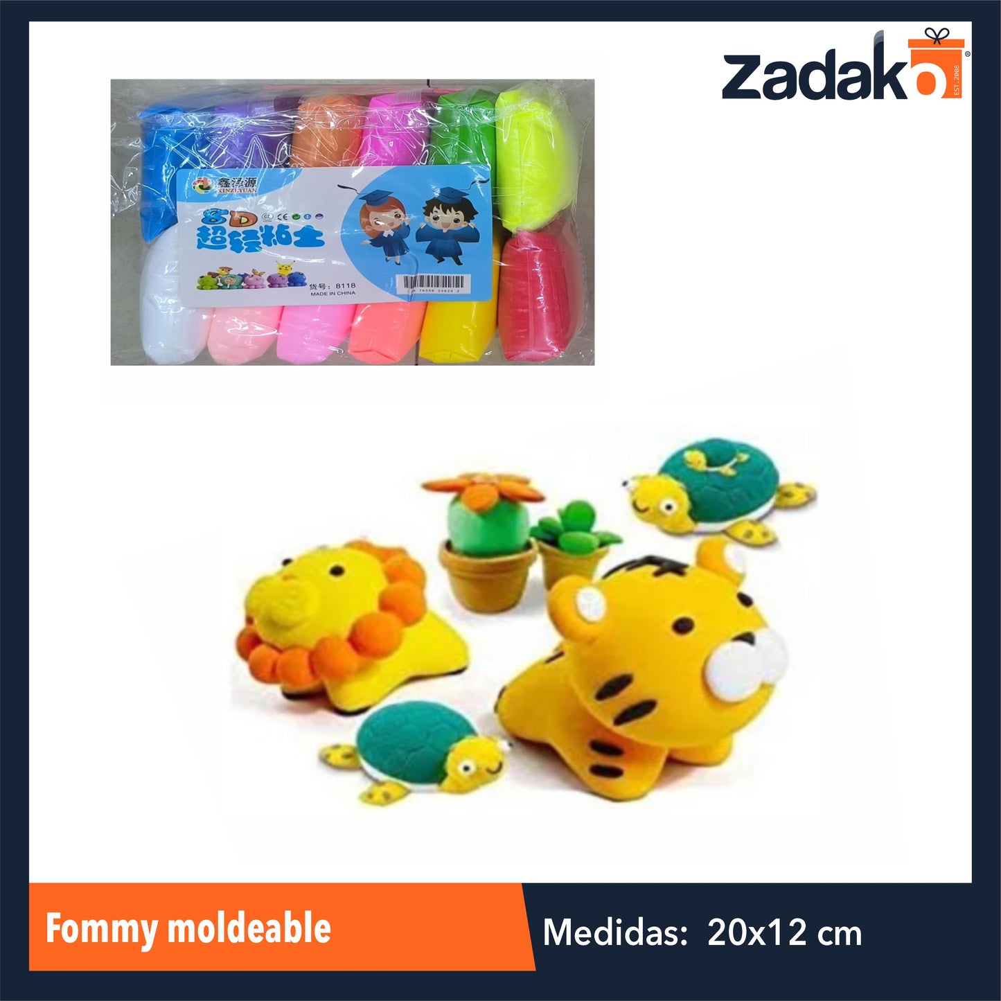 ZJ-1457 FOAMMY MOLDEABLE PAQUETE CON 12 PIEZAS O CAJA CON 60 PQTS
