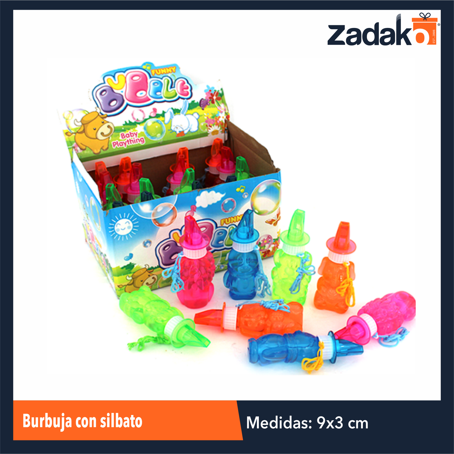 ZJ-1486 BURBUJA CON SILBATO CON 24 PIEZAS, O CAJA CON 12 PQTS