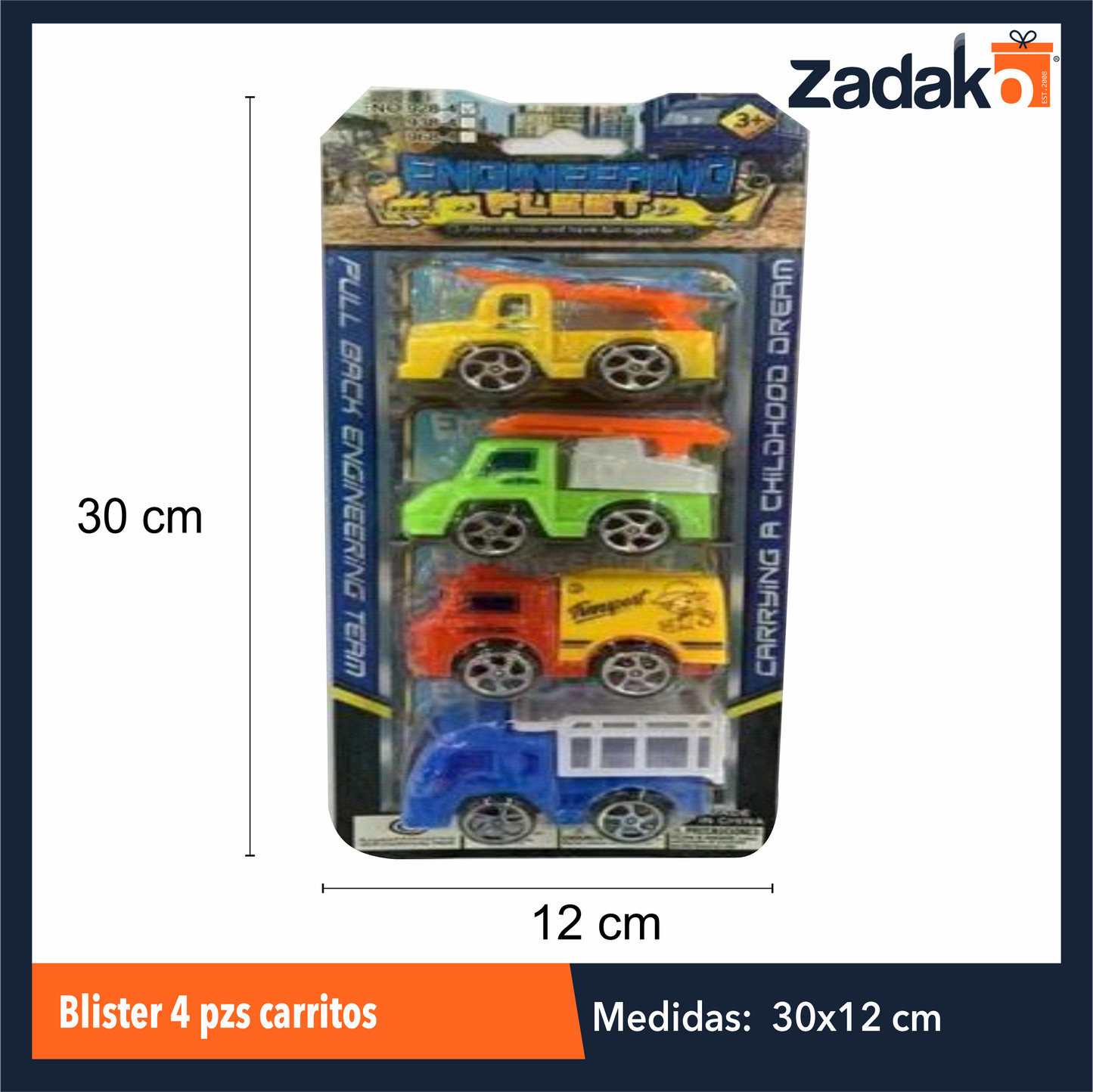 ZJ-1795 BLISTER 4 PZS CARRITOS CON 1 PZ O CAJA CON 216 PZS