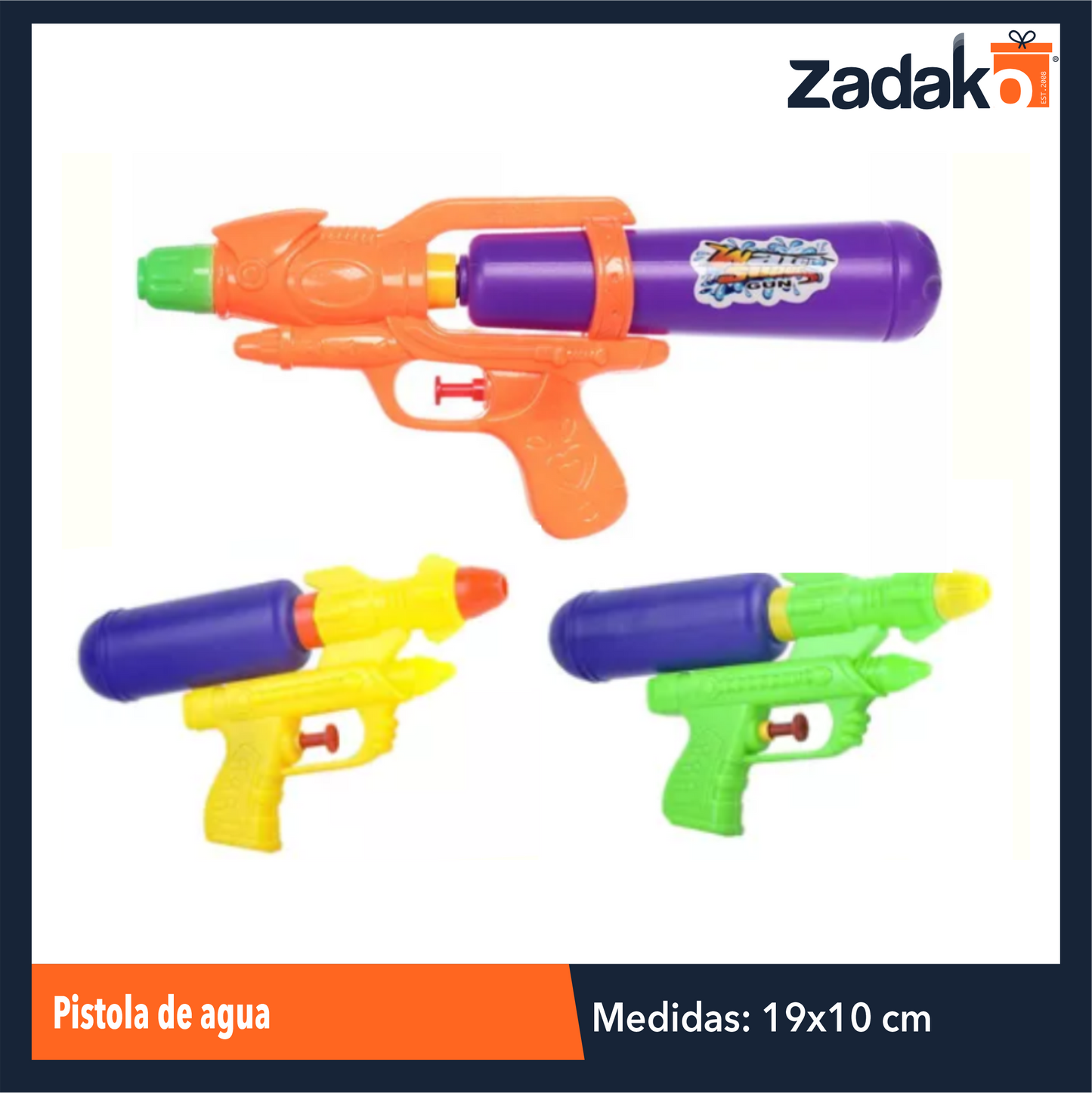 ZJ-1844 PISTOLA DE AGUA CON 1 PZ O CAJA CON 360 PZS