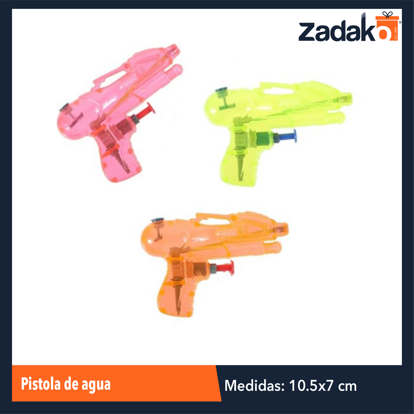 ZJ-2194 PISTOLA DE AGUA DE 10.5 X 7 CM CON 1 PZ O CAJA CON 720 PZS