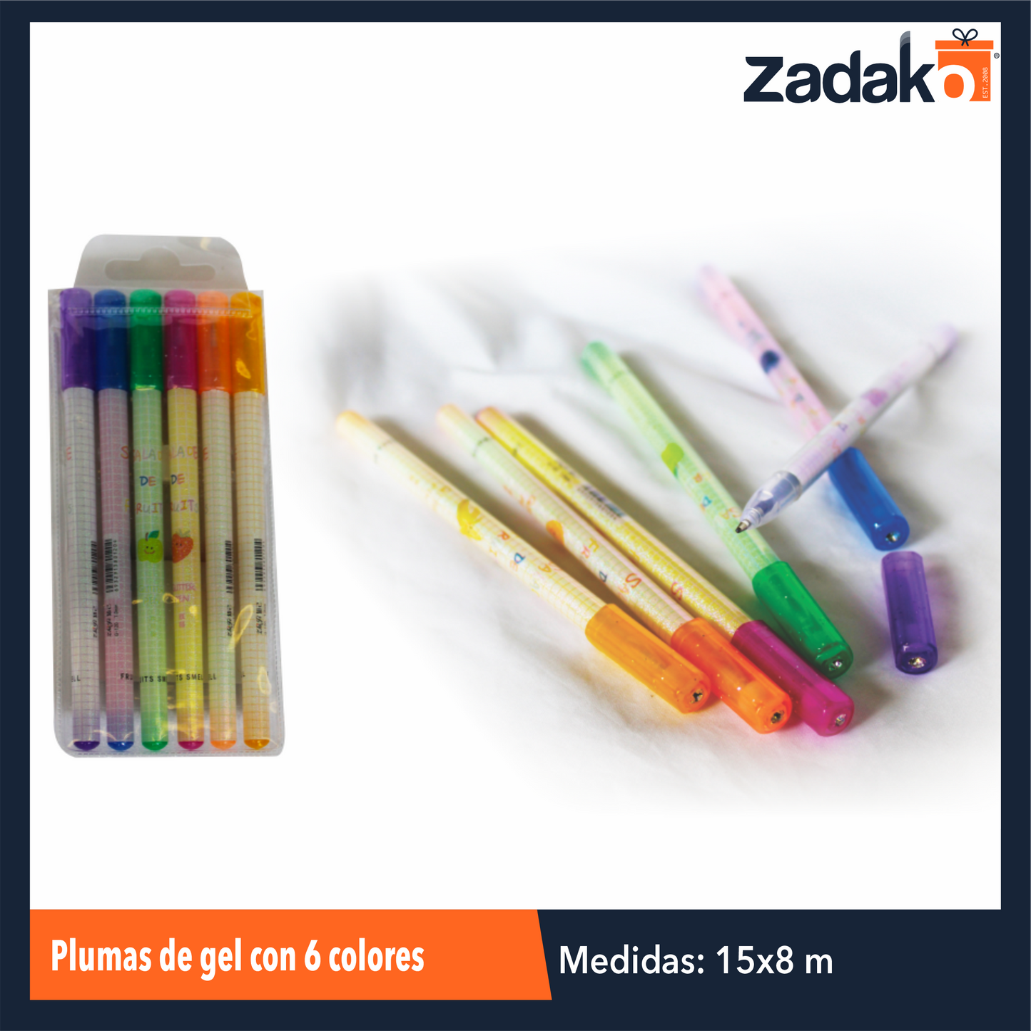 K-8107 PLUMAS DE GEL CON 6 COLORES O CAJA CON 320 PQTS