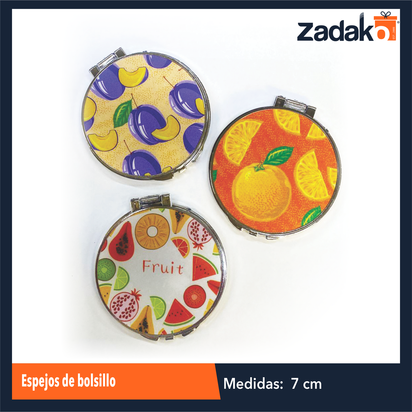 ZK-8127 ESPEJOS DE BOLSILLO CON 1 PZ O CAJA CO 600 PZS