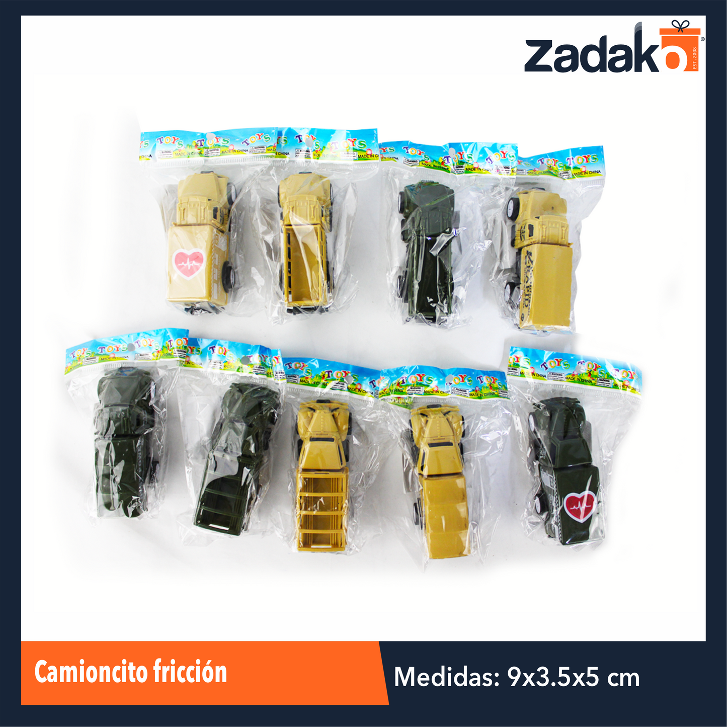 ZK-8167 CAMIONCITO FRICCION CON 1 PZ O CAJA CON 800 PZS
