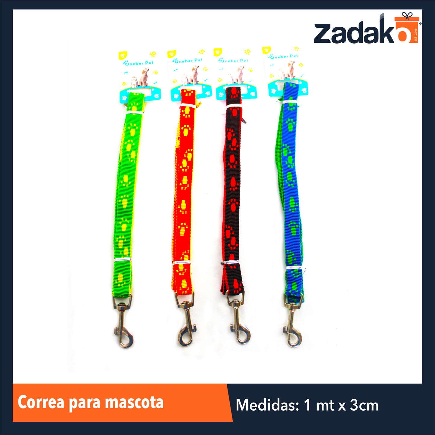 ZMA-0013 CORREA PARA MASCOTA CON 1 PZ O CAJA CON 240 PZS