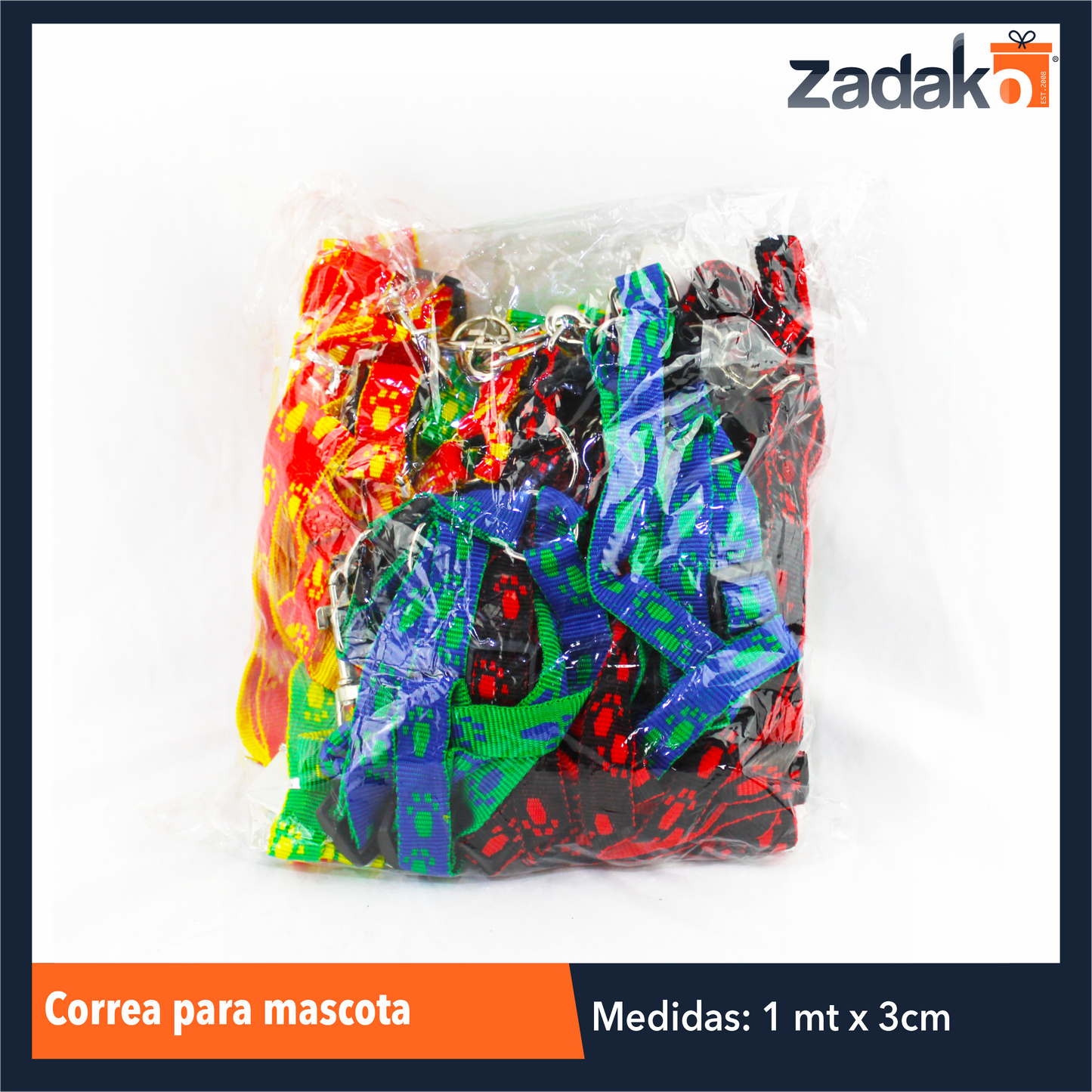 ZMA-0013 CORREA PARA MASCOTA CON 1 PZ O CAJA CON 240 PZS