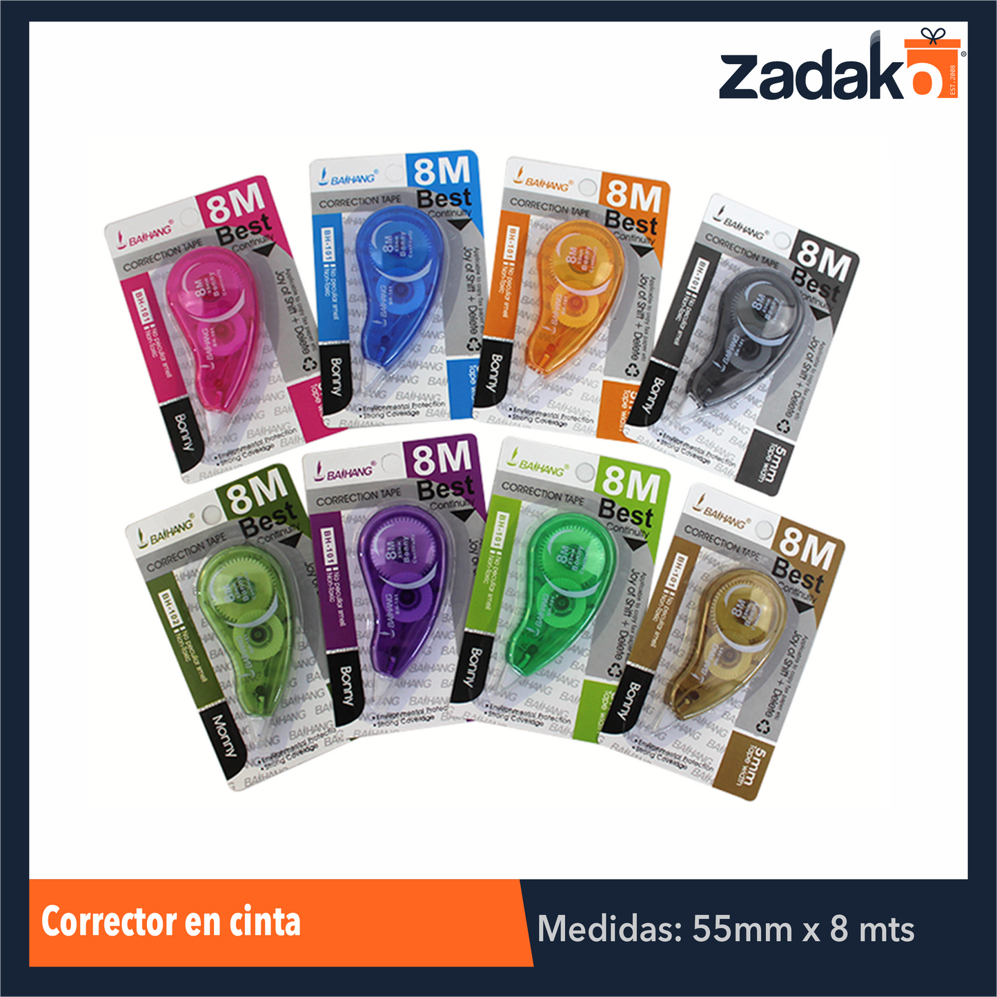 N-GPM-2264 GPM-2264 ZP-0647 CORRECTOR EN CINTA 8 MTS X 5 MM, CON 1 PZ O CAJA CON 576 PZS