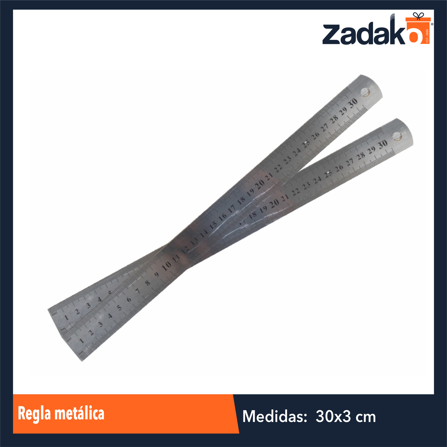 ZP-0860 REGLA METALICA, CON 1 PZ O CAJA CON 600 PZS