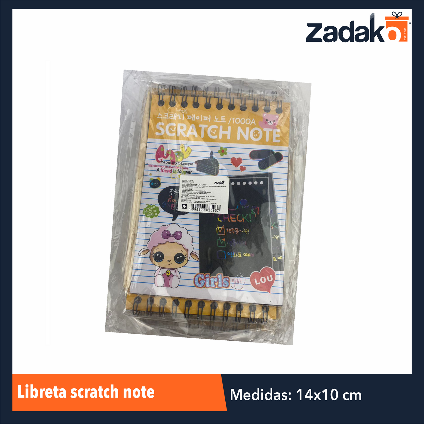 ZP-0917 LIBRETA SCRATCH NOTE, CON 1 PZ O CAJA CON 480 PZS