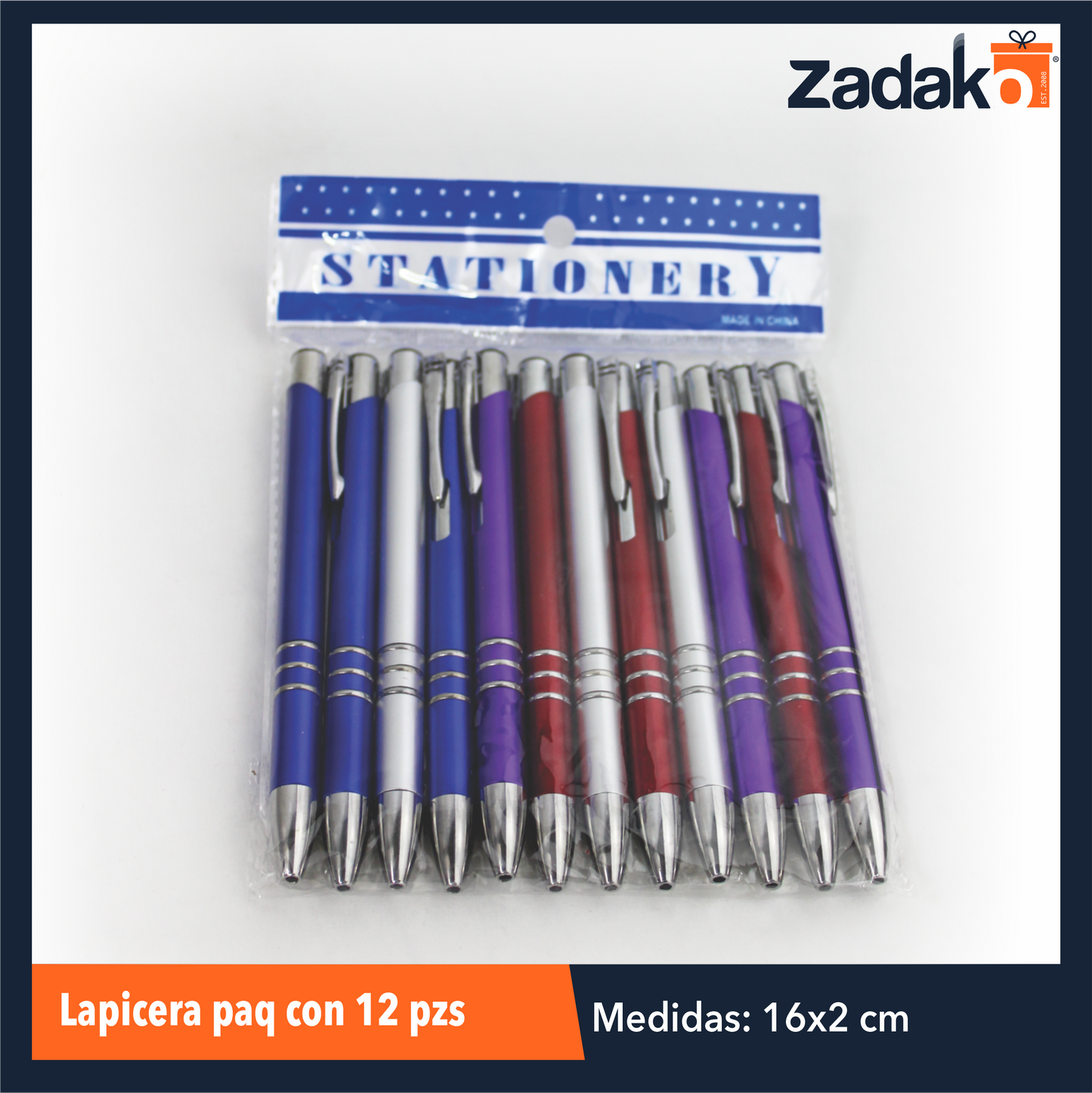 ZP-0979 LAPICERA PAQUETE CON 12 PIEZAS O CAJA CON 100 PQTS