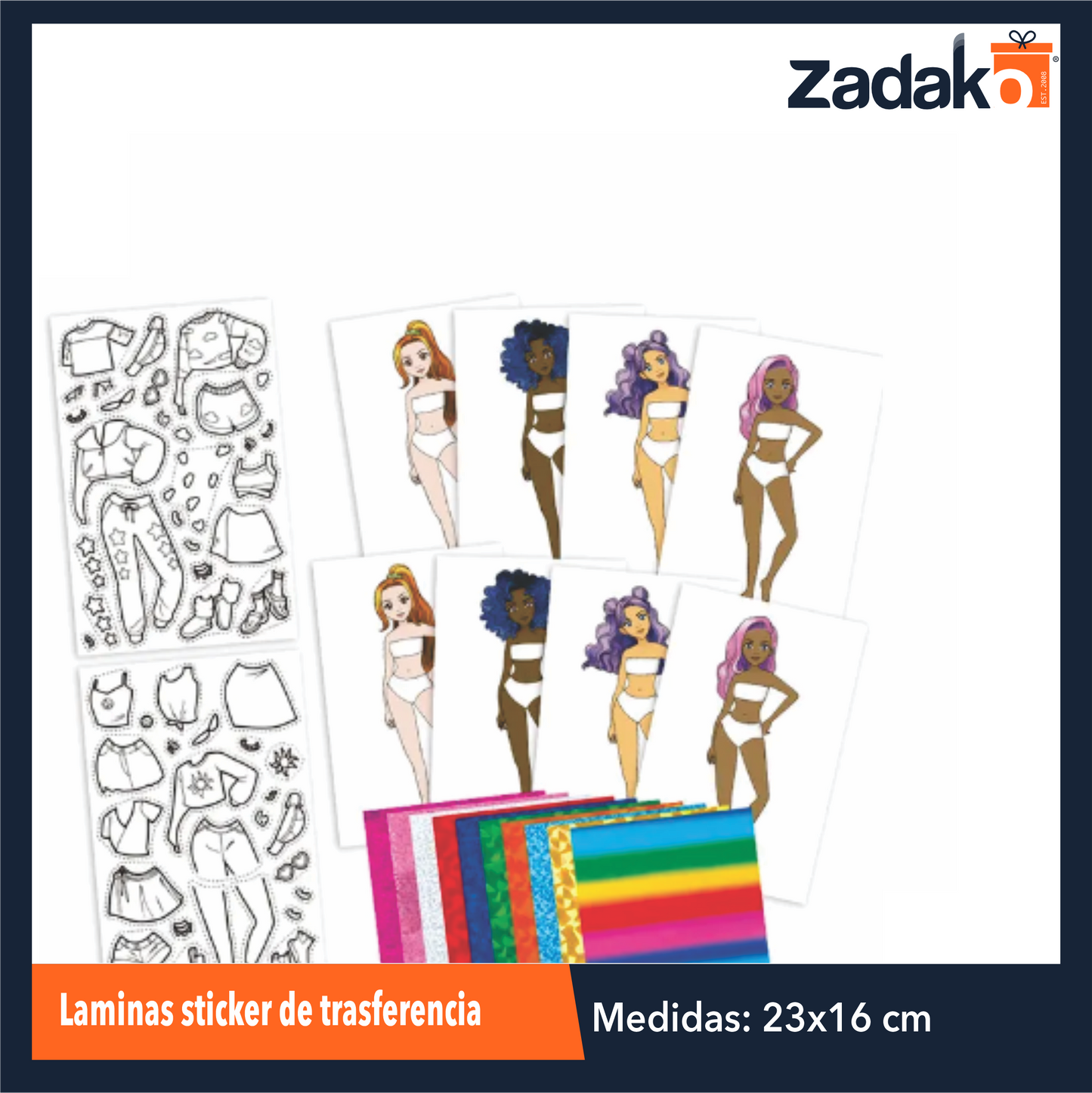 ZP-1009 LAMINAS STICKER DE TRASFERENCIA CON 1 PZ O CAJA CON 384 PZS