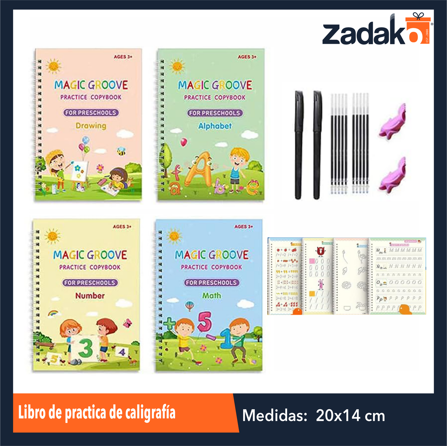 N-GPM-2882 GPM-2082 ZP-1015 LIBRO DE PRACTICA DE CALIGRAFIA CON 1 PZ O CAJA CON 360 PZS