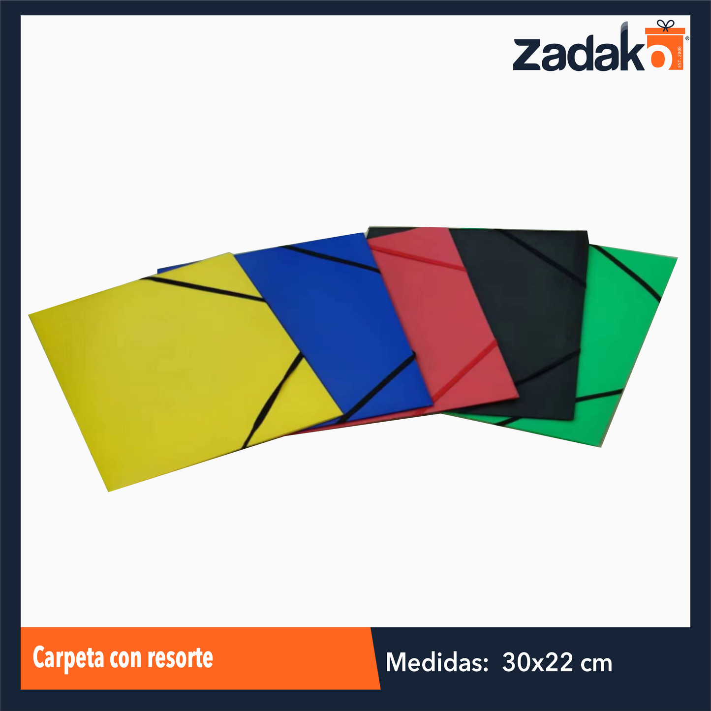 ZP-1019 CARPETA CON RESORTE CON 1 PZ O CAJA CON 240 PZS
