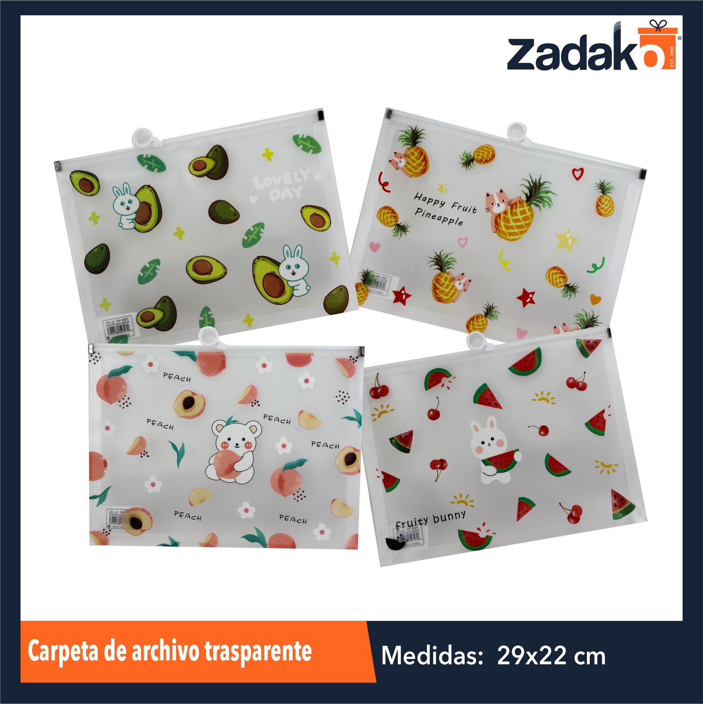 ZP-1022 CARPETA DE ARCHIVO TRASPARENTE CON 1 PZ O CAJA CON 600 PZS