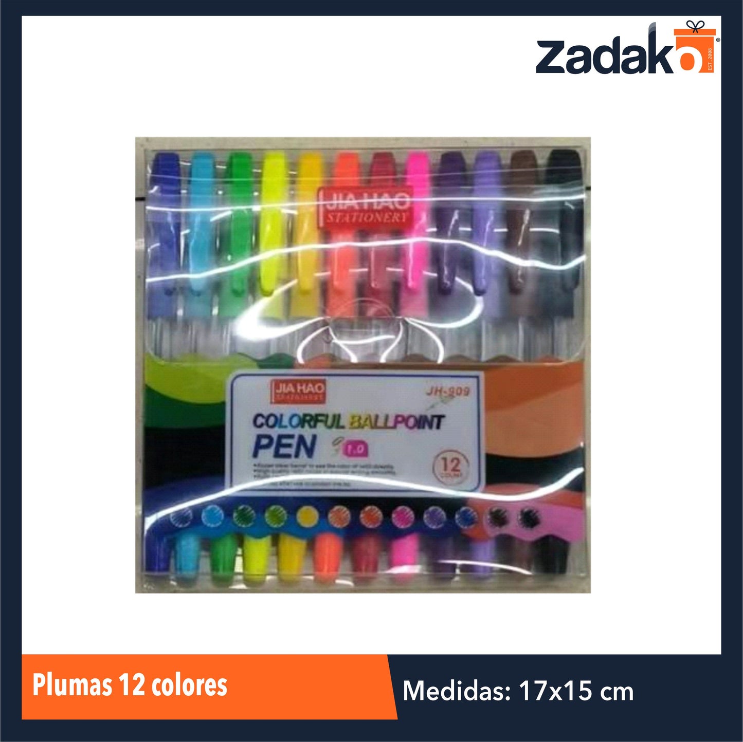 ZP-1069 PLUMINES CON 12 COLORES CON 1PQT O CAJA 240 PQTS
