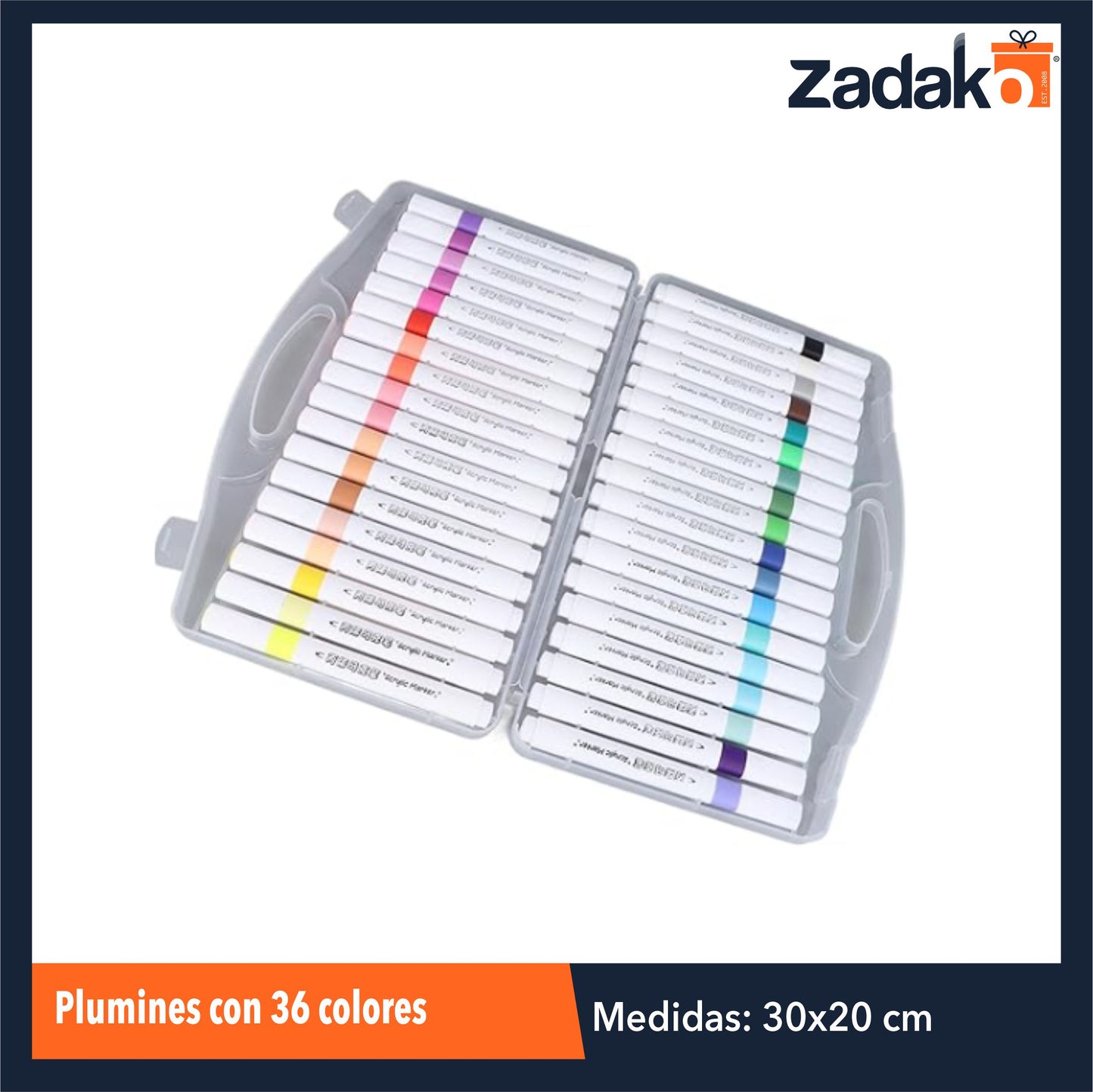 ZP-1077 PLUMINES CON 36 COLORES CON 1 PQT O CAJA CON 48 PQTS