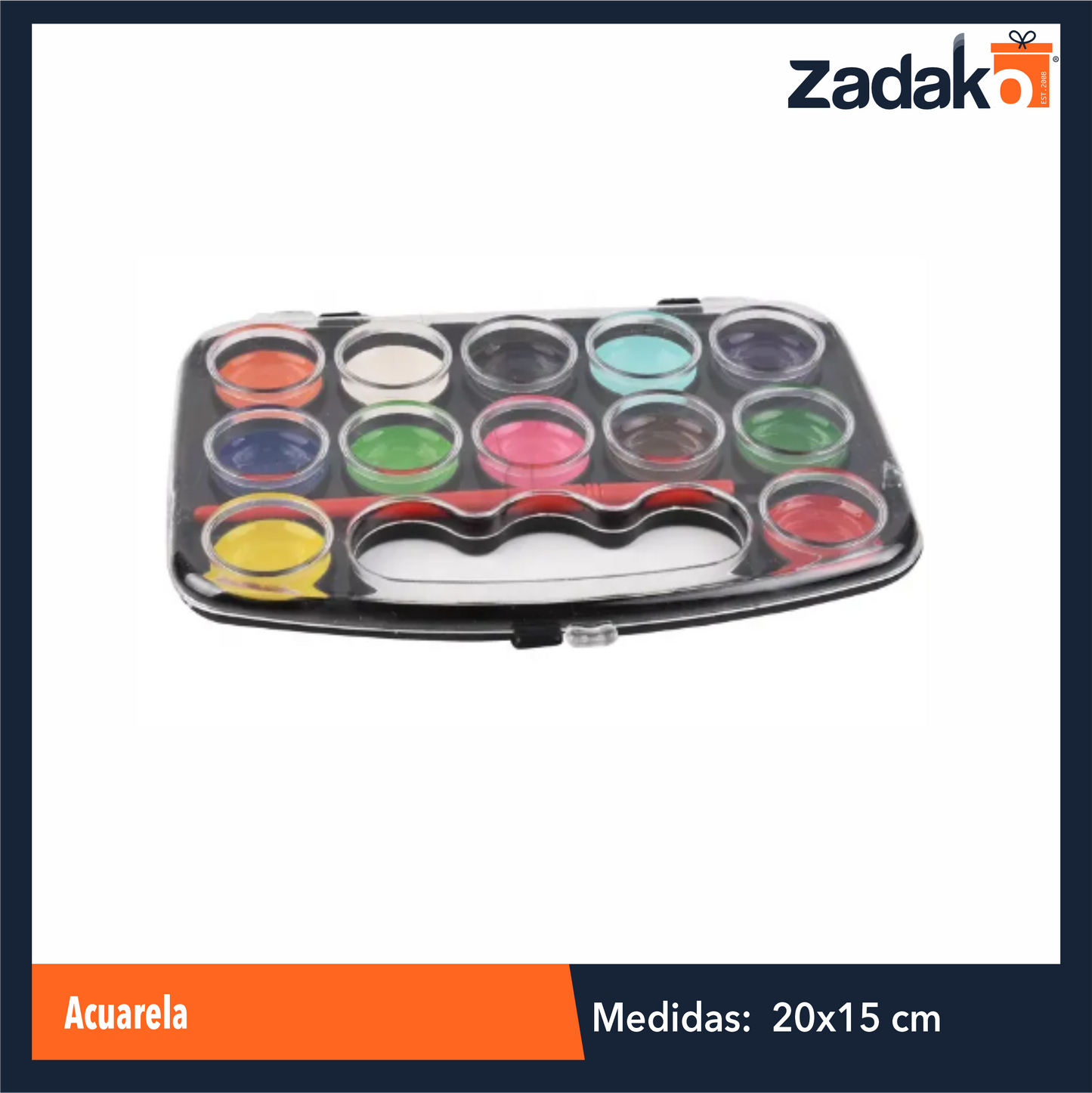 ZP-1126 ACUARELA CON 12 COLORES CON 1 PZ O CAJA CON 288 PZS