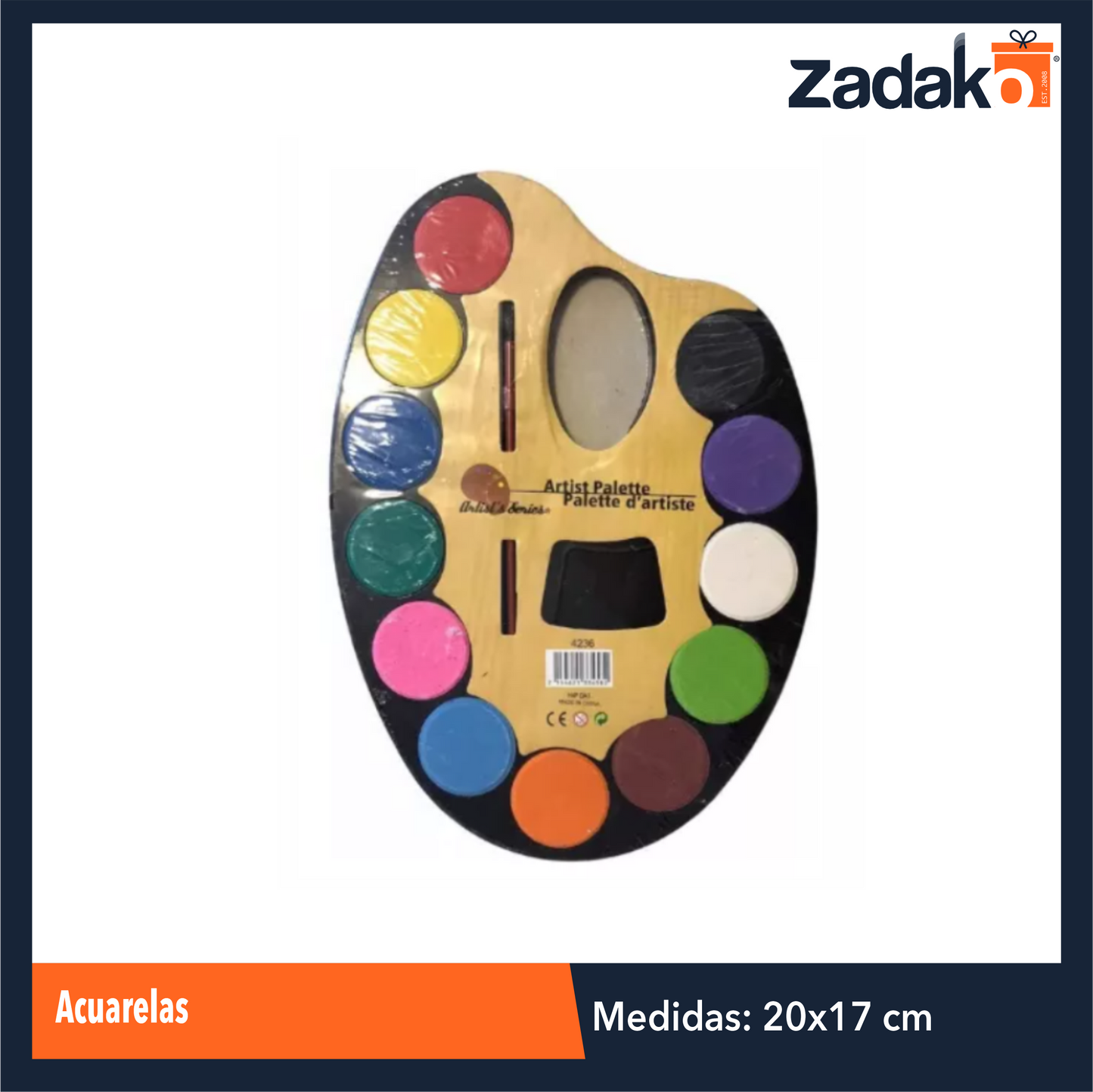 ZP-1127 ACUARELAS CON 1 PZ O CAJA CON 144 PZS