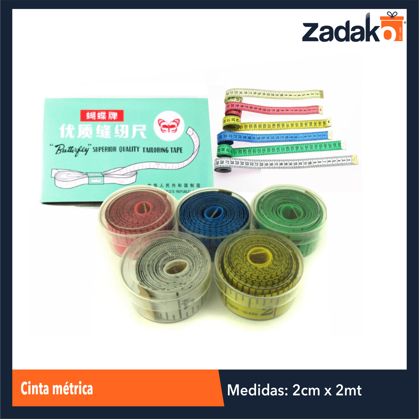 ZP-1130 CINTA METRICA CON 1 PZA O CAJA CON 1440 PZS