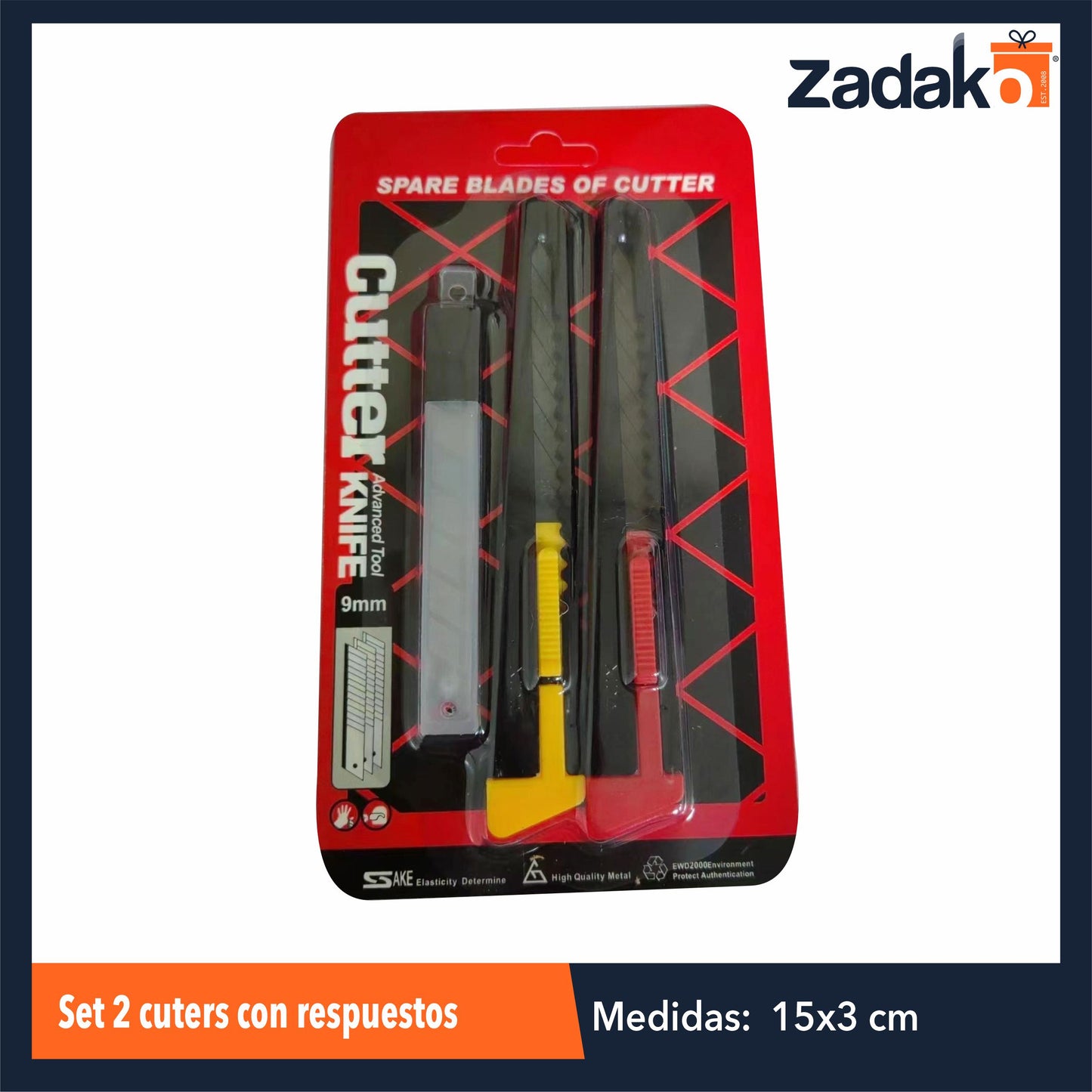ZP-1339 SET DE 2 CUTERS CON RESPUESTO, CON 1 PZ O CAJA CON 360 PZS