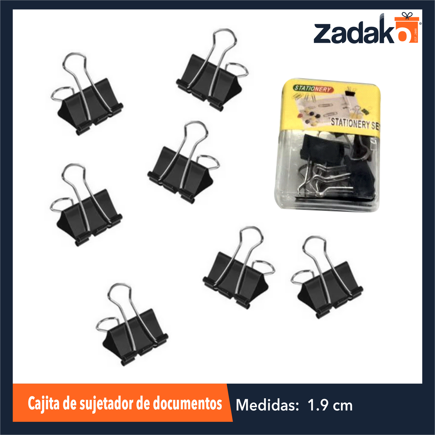 ZP-1362 CAJITA DE SUJETADOR DE DOCUMENTOS CON 12 PIEZAS CON 1 PZ O CAJA CON 480 PZS