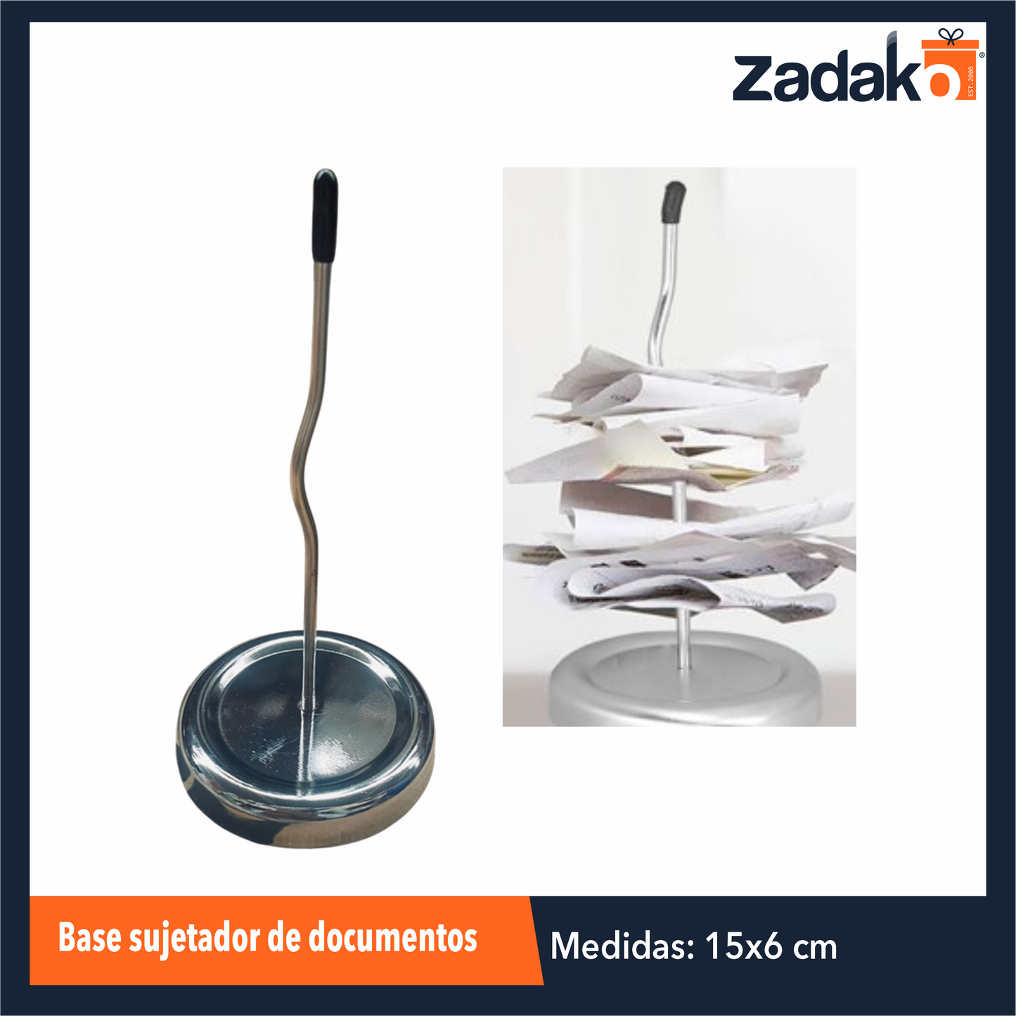 ZP-1379 BASE SUJETADOR DE DOCUMENTOS CON 1 PZ O CAJA CON 288 PZS