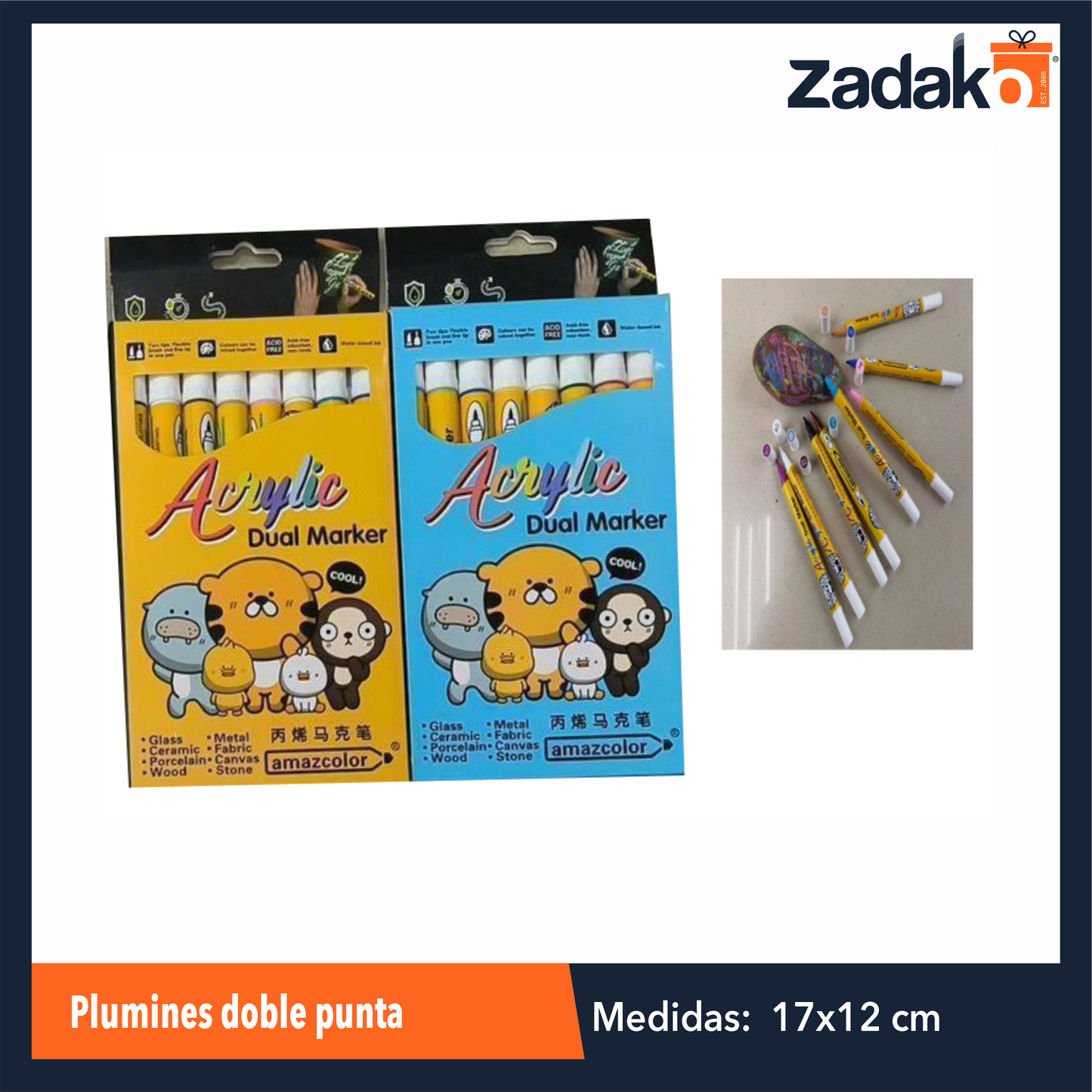 P-1502 PLUMINES DOBLE PUNTA CON 8 PIEZAS CON 1 PZ O CAJA CON 240 PZS