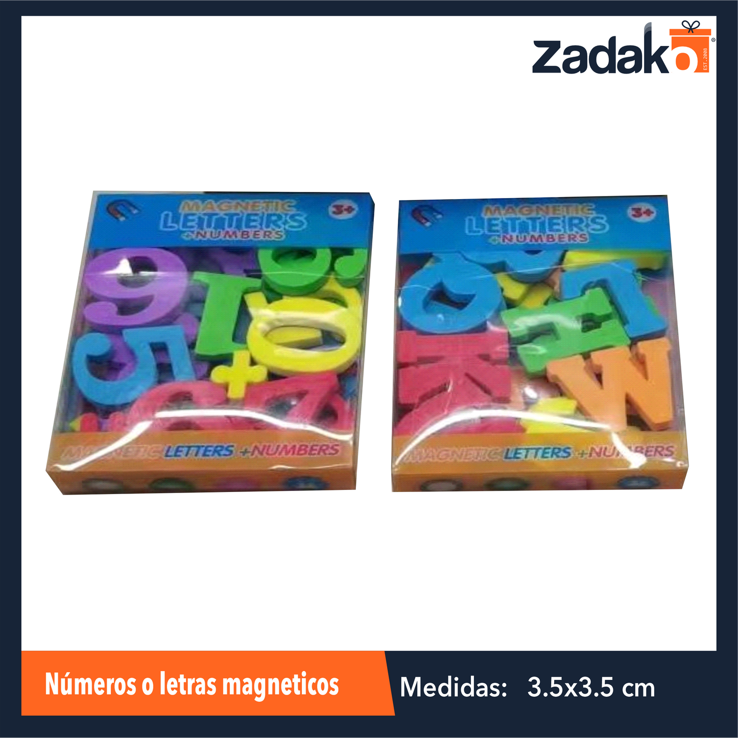 ZP-1504 NUMEROS O LETRAS MAGNETICOS 3.5x3.5x0.65 CM CON 1 PZ O CAJA CON 360 PZS